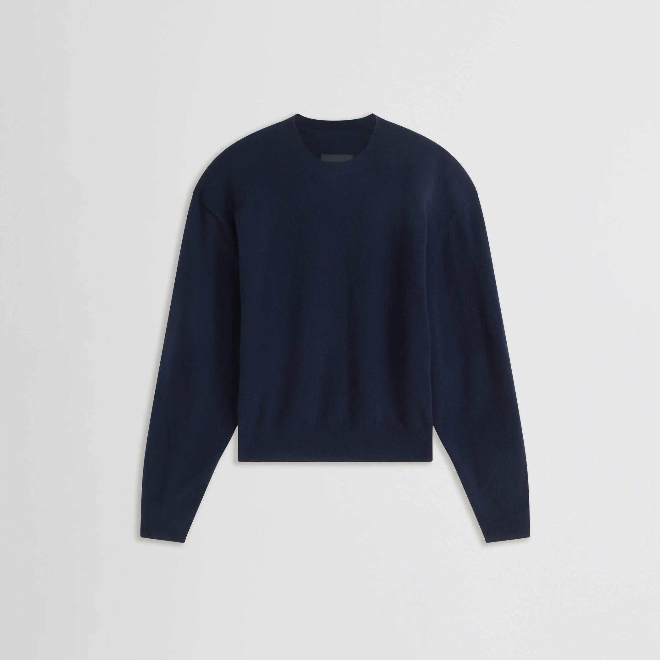 Flat lay front view of dropped shoulder jumper in navy 