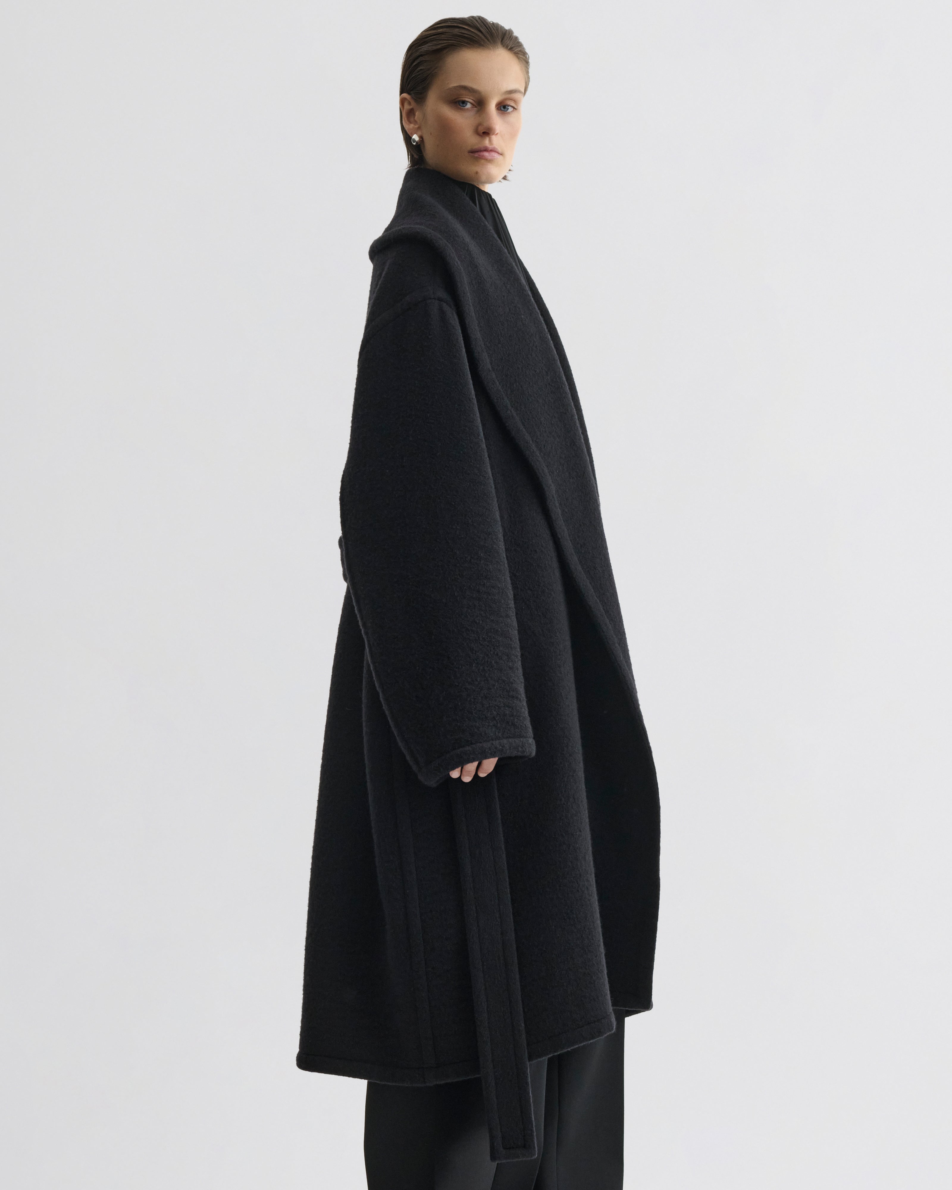 PHOEBE PHILO | ROBE COAT | BLACK CASHMERE