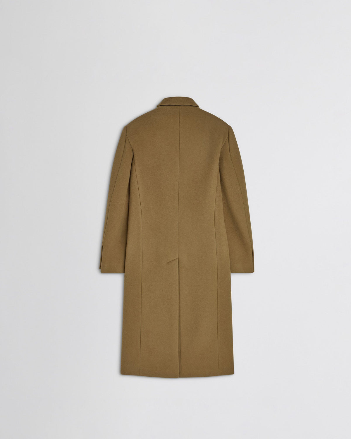 Back view of MAN'S COAT in tobacco cashmere