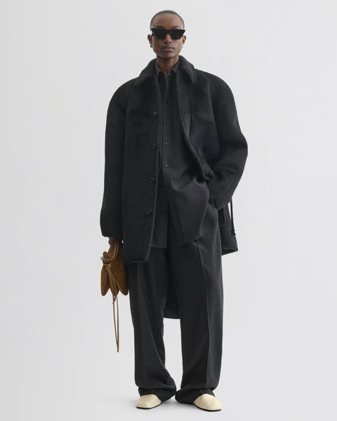【PHOEBE ENGLISH】背面プリーツ Hooded Coat black PHOEBE ENGLISH】背面プリーツ Hooded Coat black