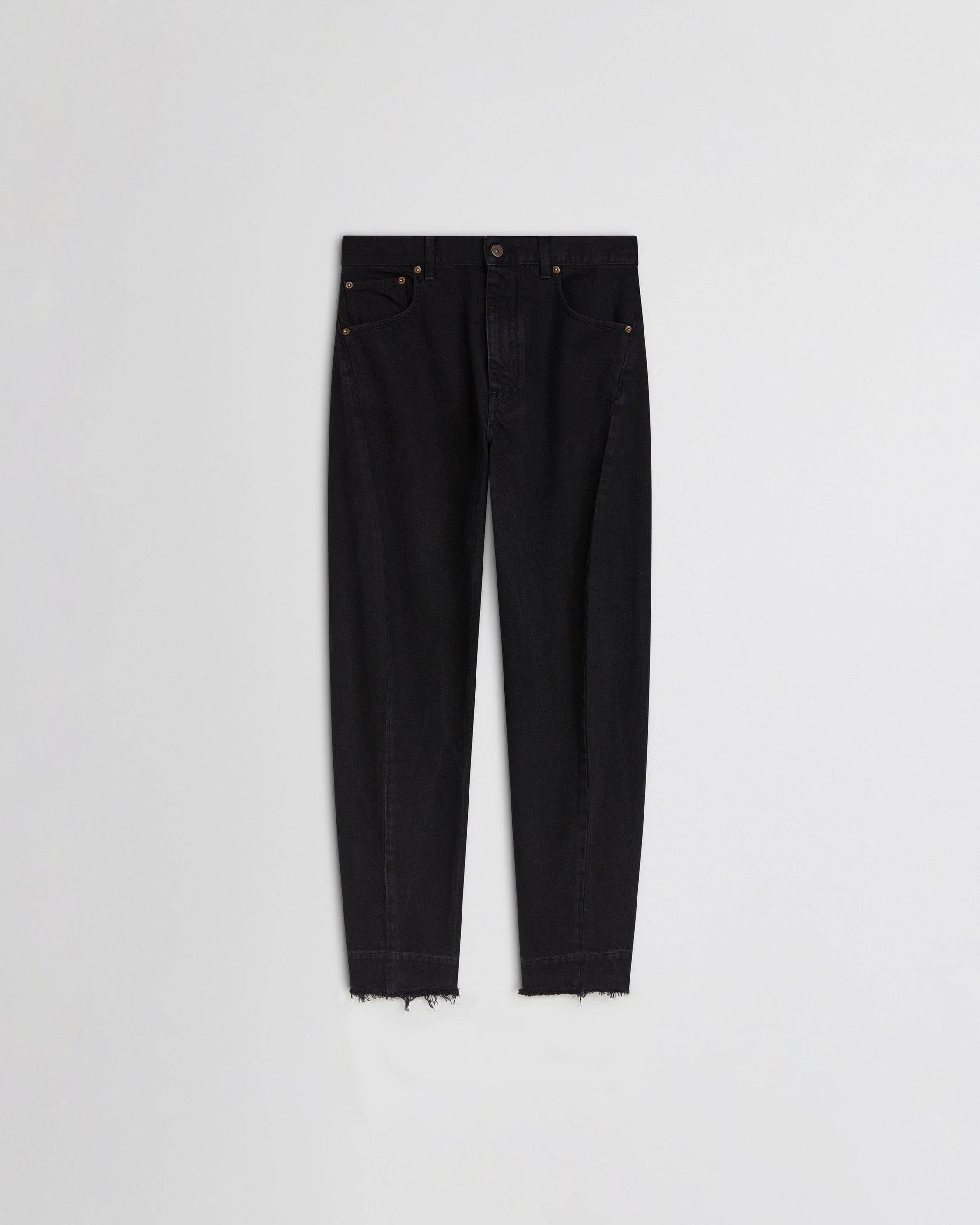 Flat front view of ARCH JEANS in black cotton