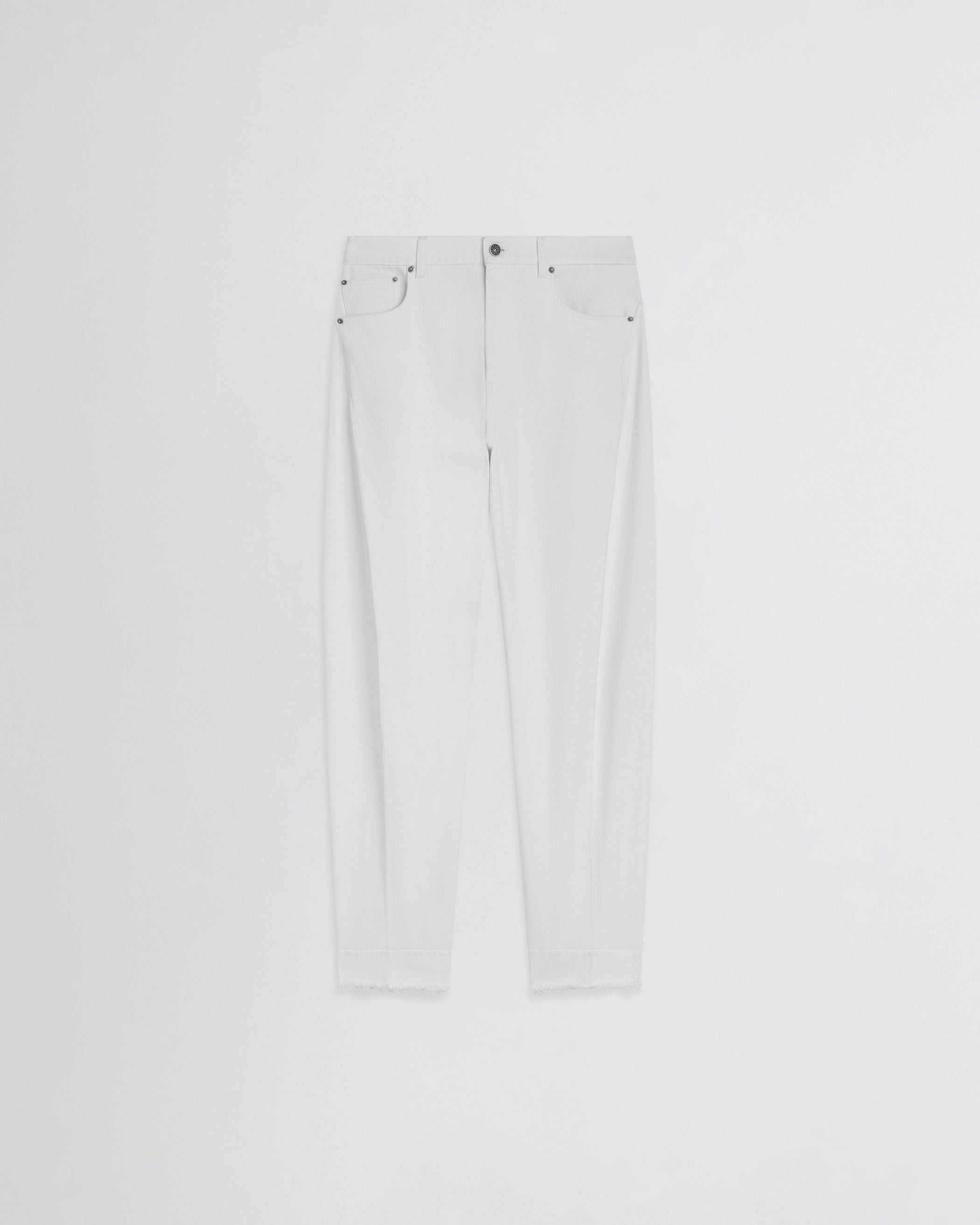 Flat front view of ARCH JEANS in off white cotton