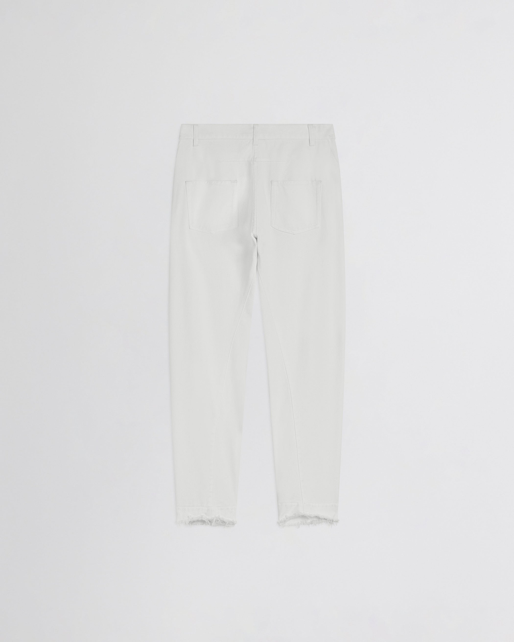 Flat back view of ARCH JEANS in off white cotton