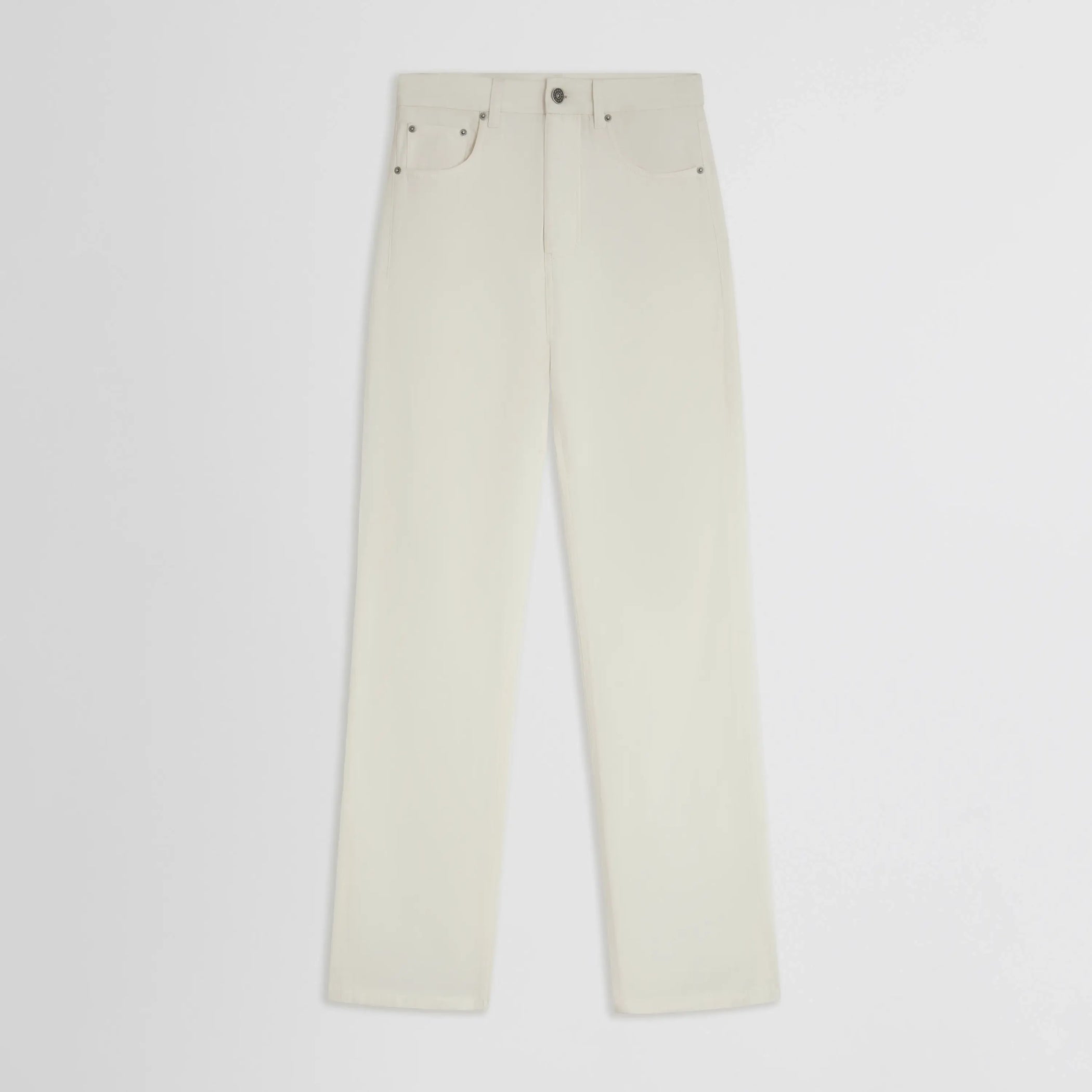 Front flat lay of Classic Jeans in off white. 