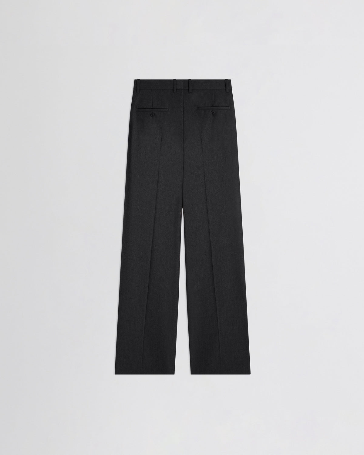 Flat back view of Boyish Tailored Trousers in charcoal wool