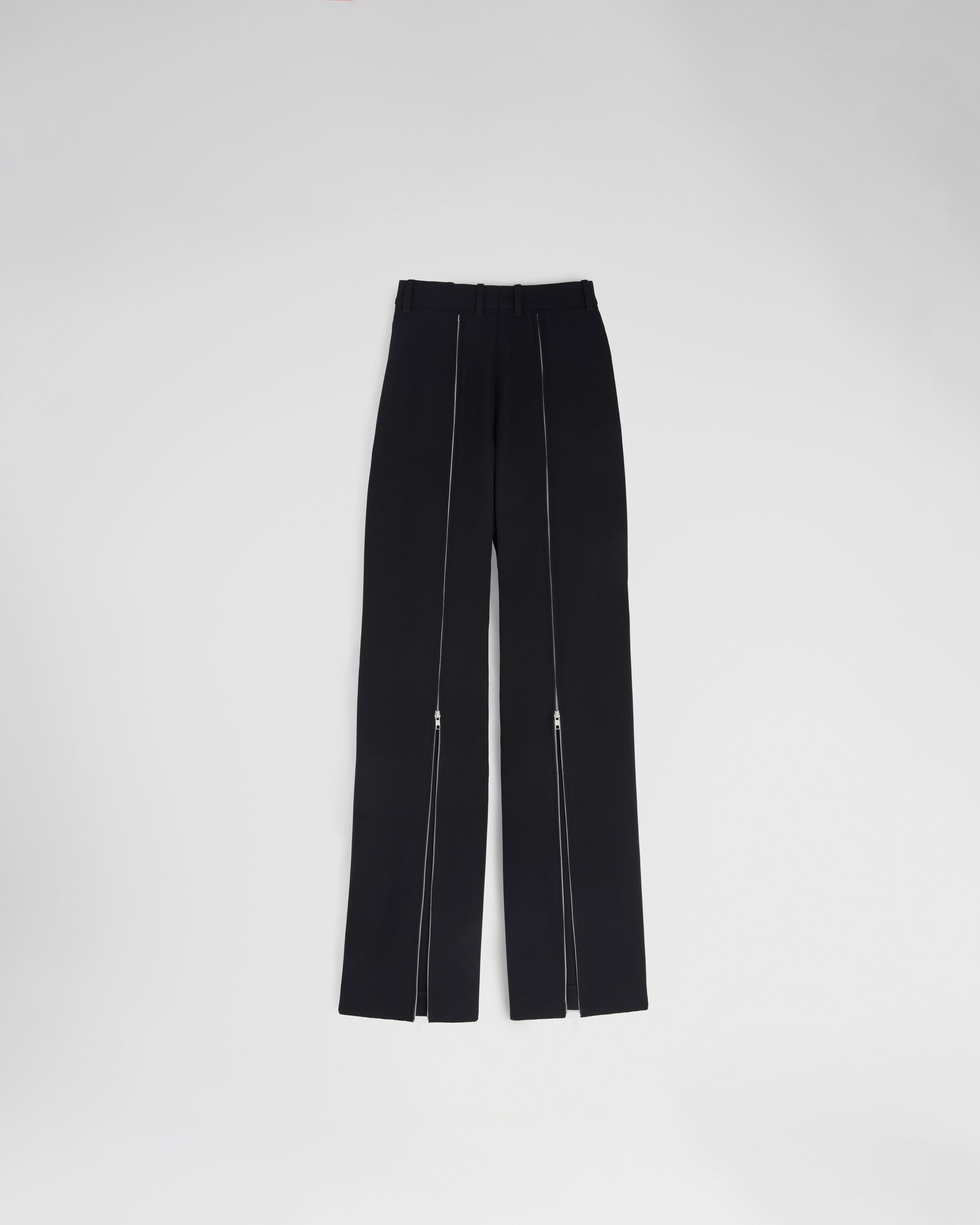 View of ZIP TROUSERS in black wool