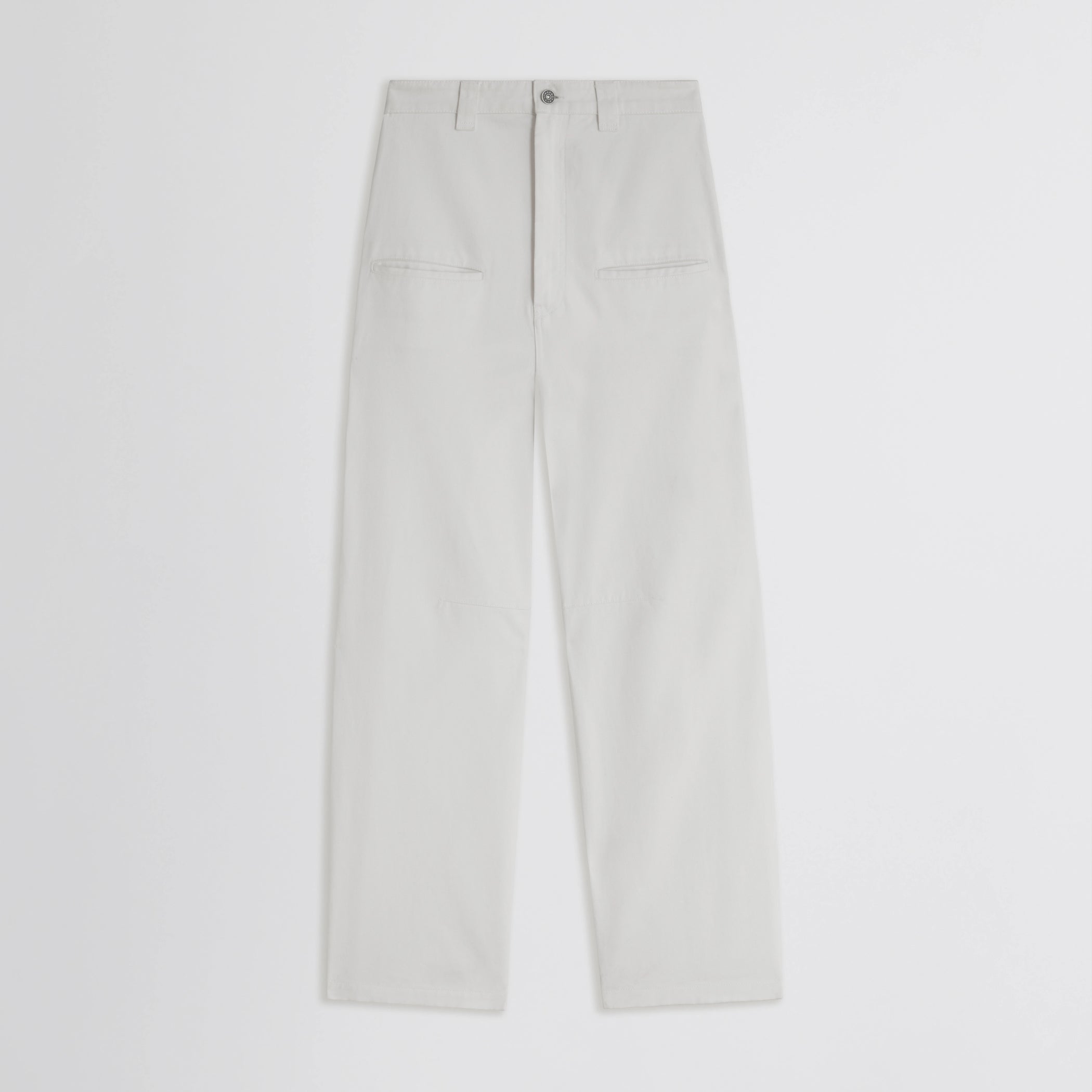 Flat lay front view of the slouch jeans in off white 