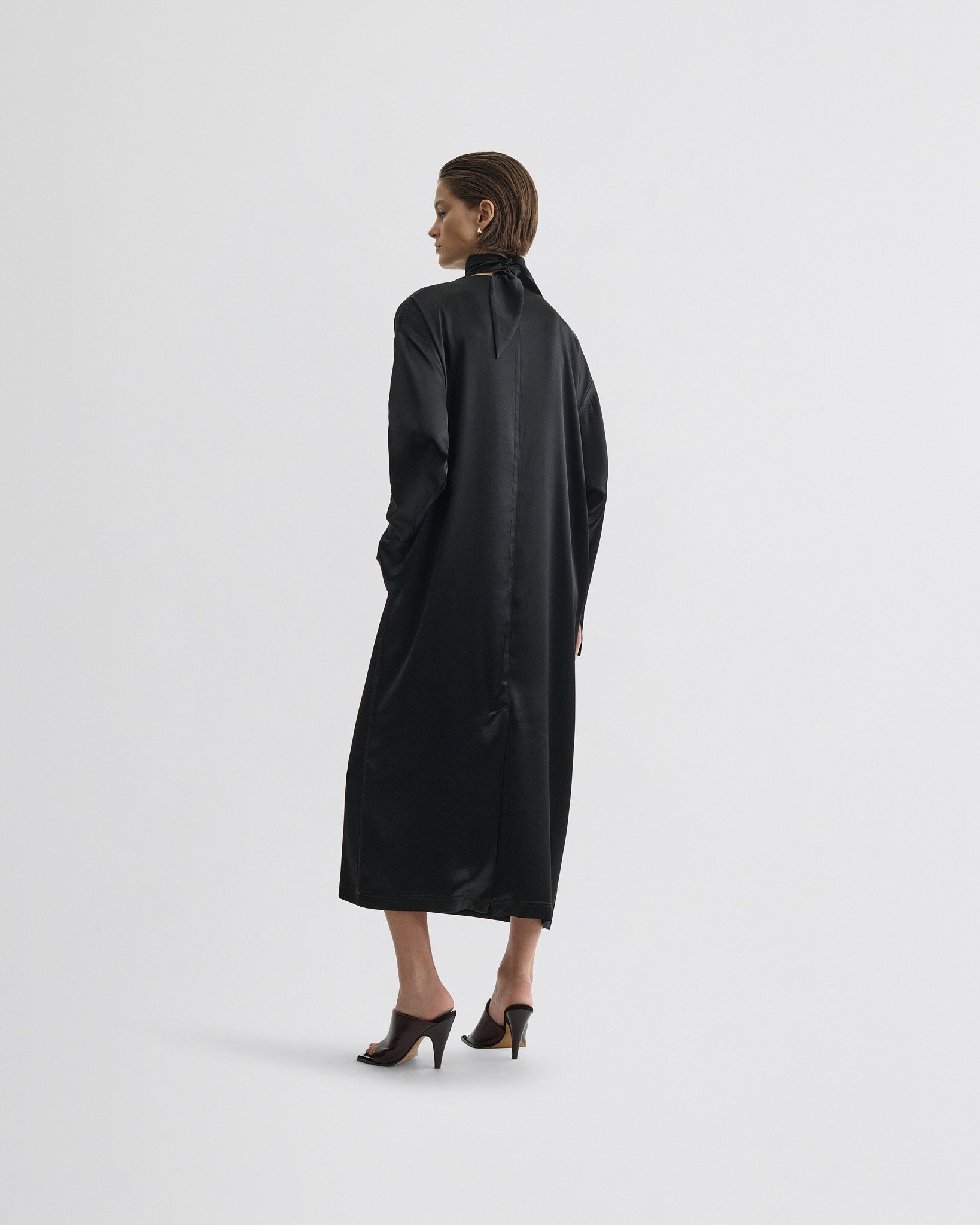 PHOEBE PHILO | LIQUID HIGH NECK DRESS | BLACK SILK PHOEBE PHILO | LIQUID HIGH NECK DRESS | BLACK SILK