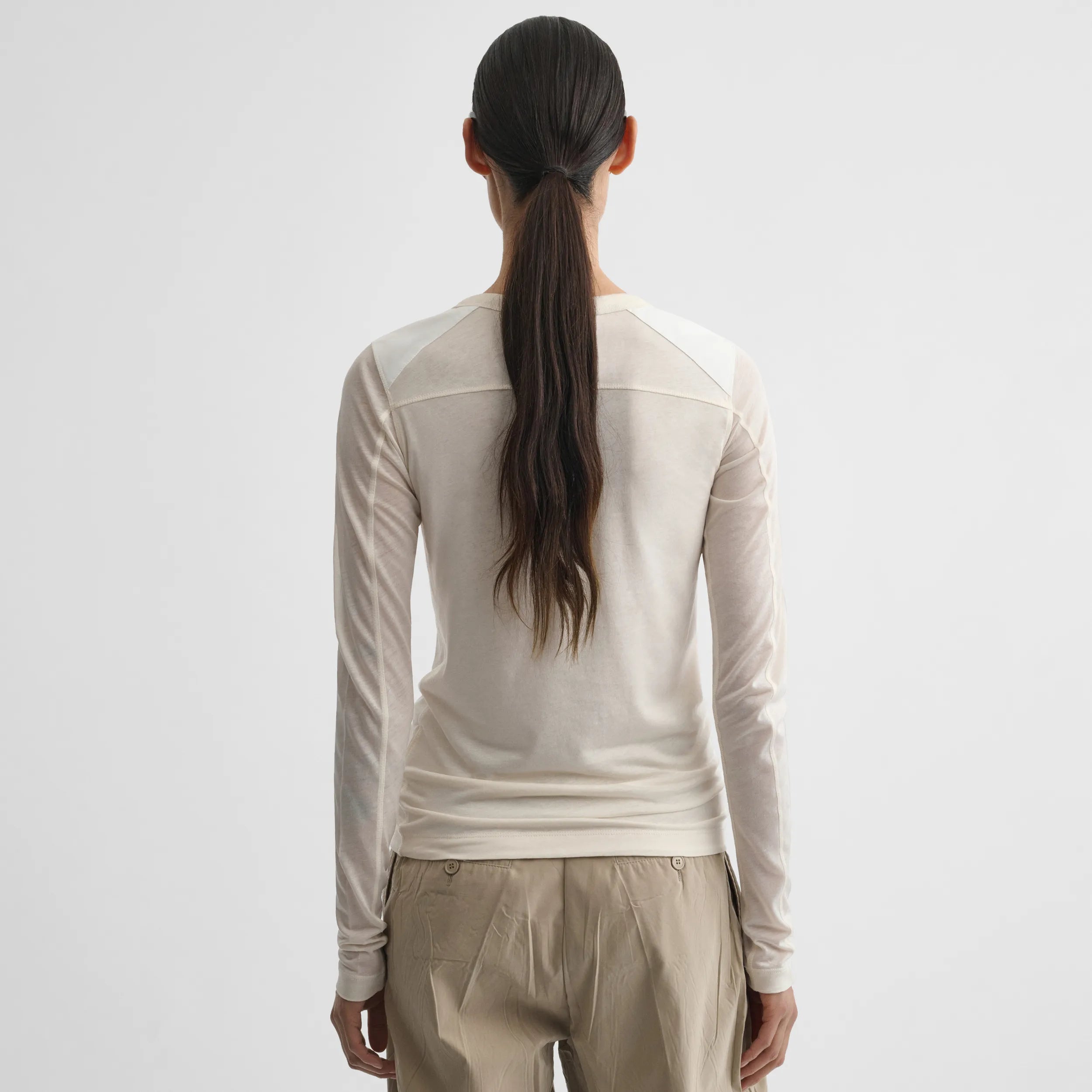 PHOEBE PHILO | CREWNECK TOP | IVORY COTTON PHOEBE PHILO | CREWNECK TOP | IVORY COTTON