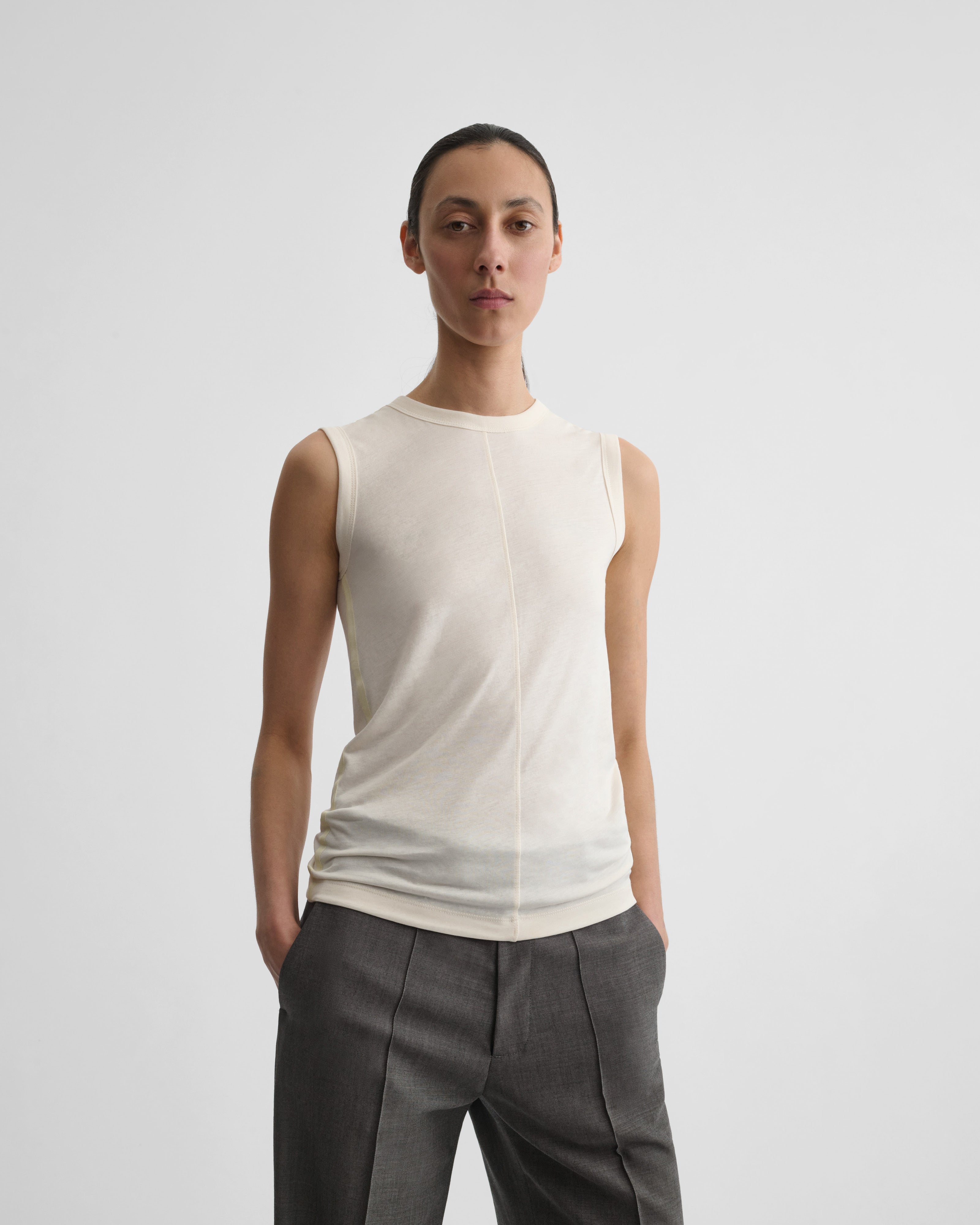 PHOEBE PHILO | UNDERPINNING TANK TOP | IVORY COTTON