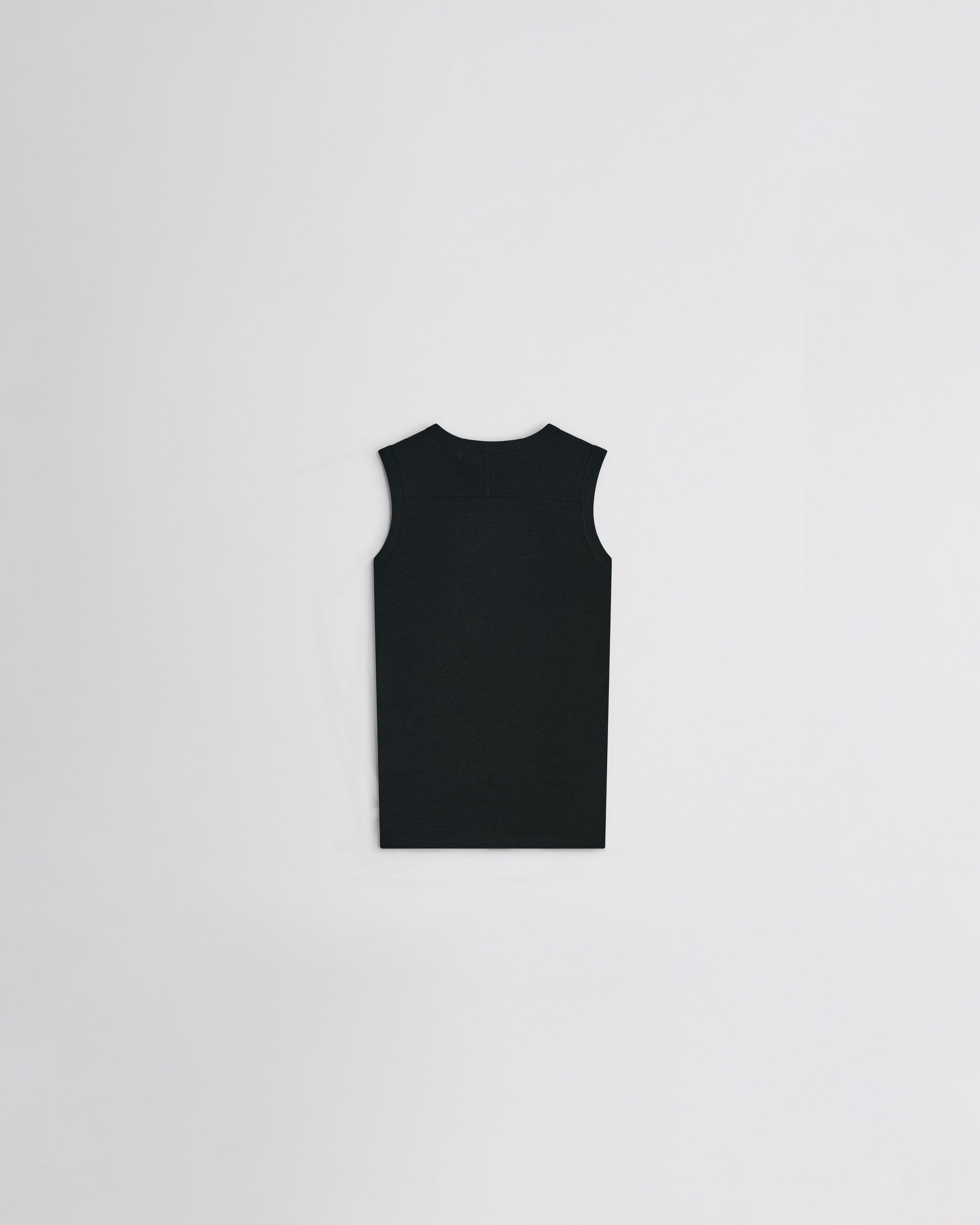 View of underpinning tank top in black cotton