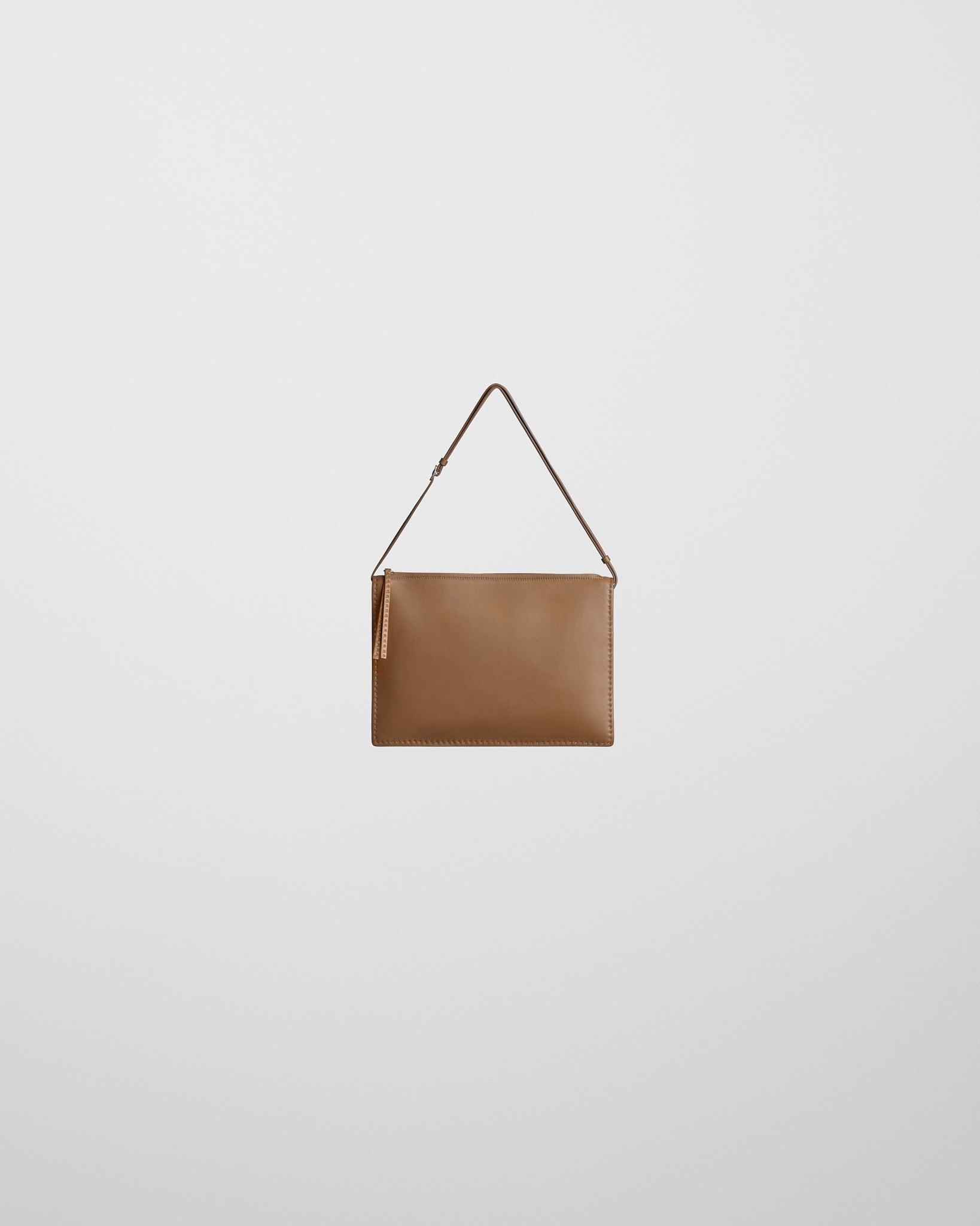 View of GLOVE POCHETTE in caramel leather