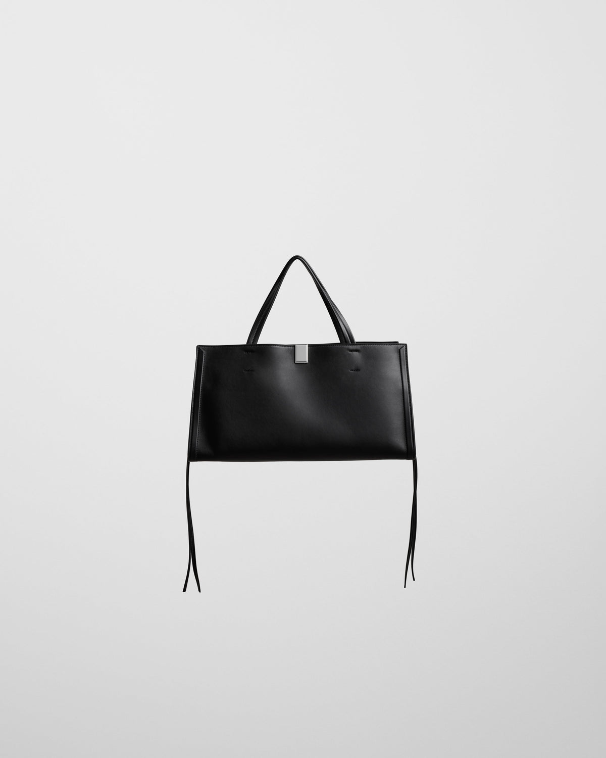 Front view of SMALL KIT CABAS in black leather