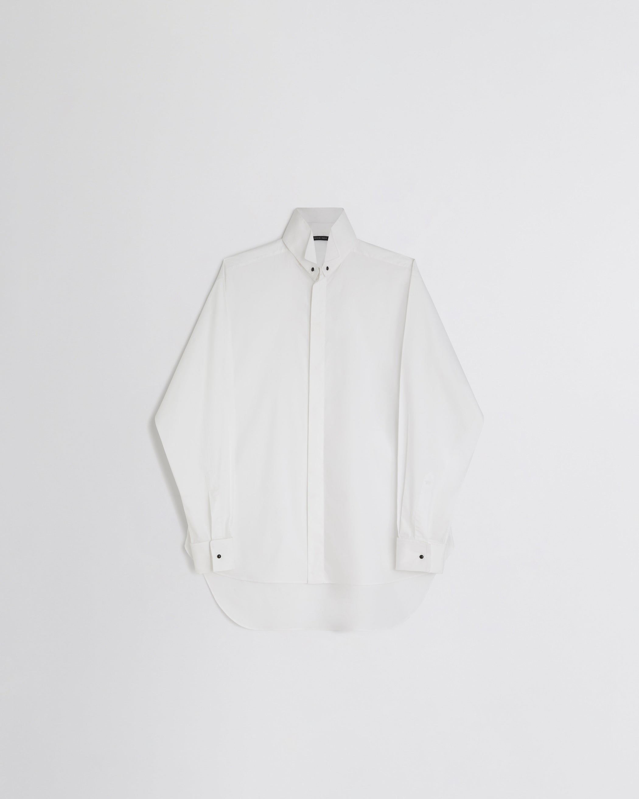 View of CUSTOM TUX SHIRT in white cotton