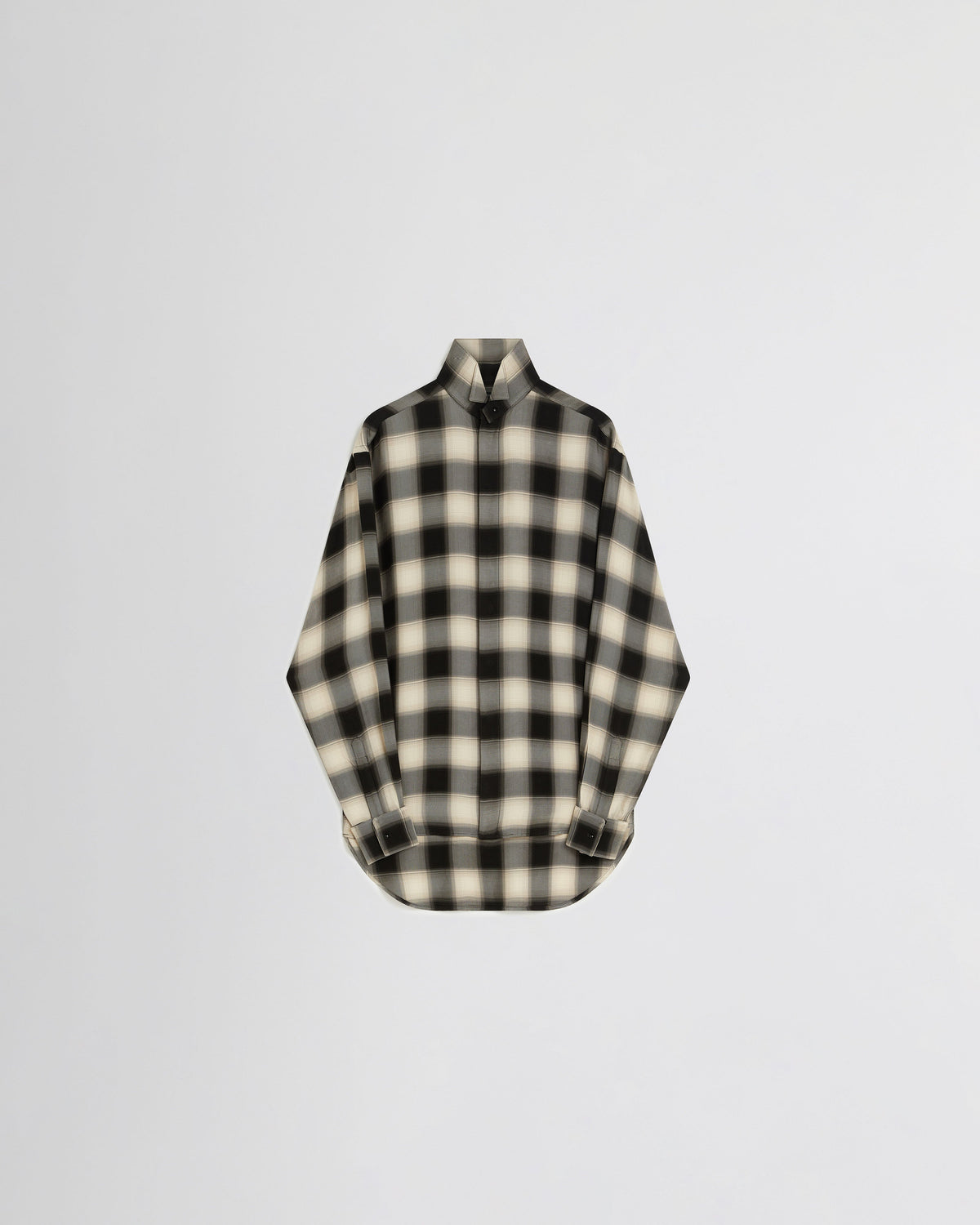 PHOEBE PHILO | CUSTOM TUX SHIRT | B/B CHECK VISCOSE