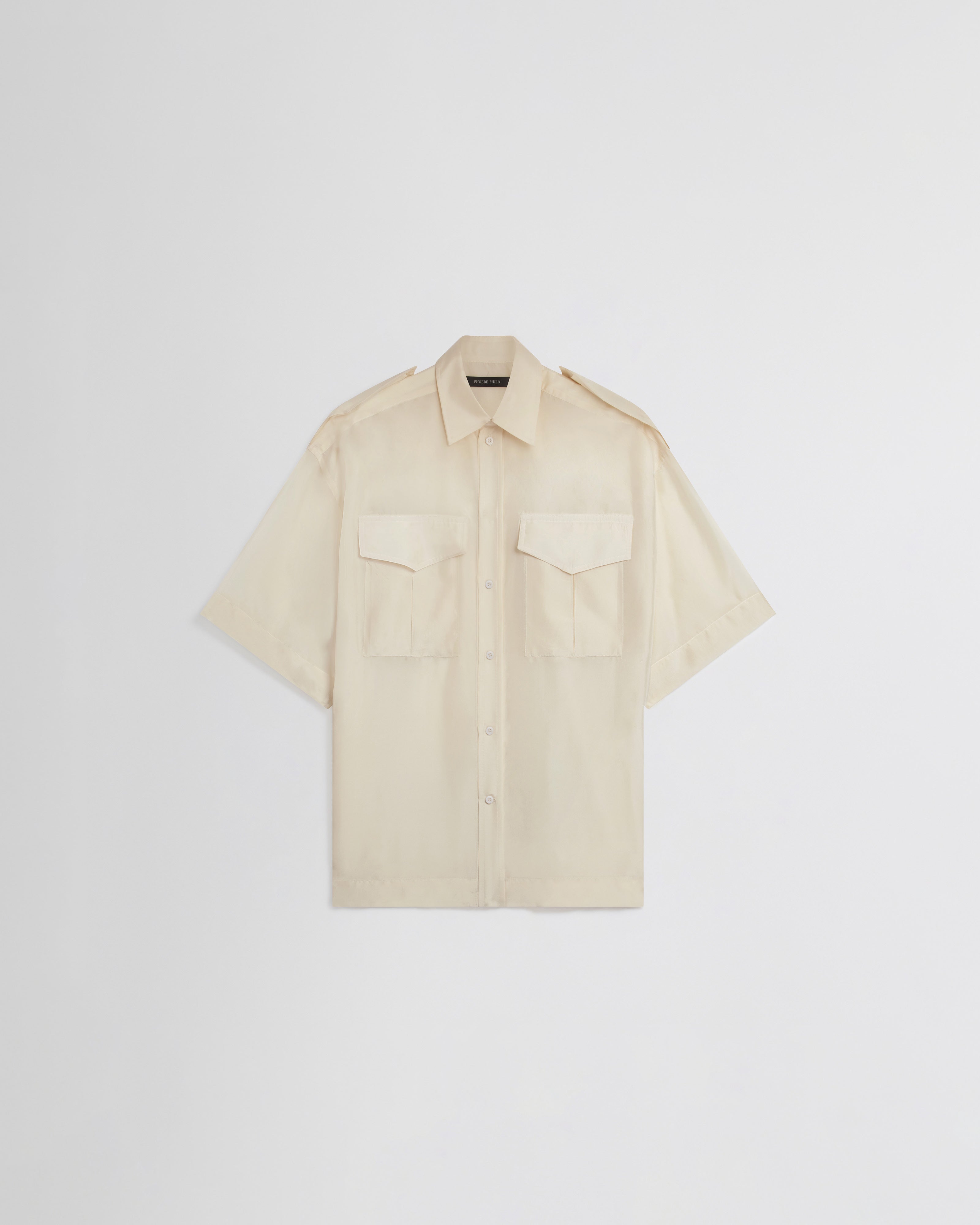 PHOEBE PHILO | LITE UTILITY SHIRT | VANILLA HABOTAI SILK