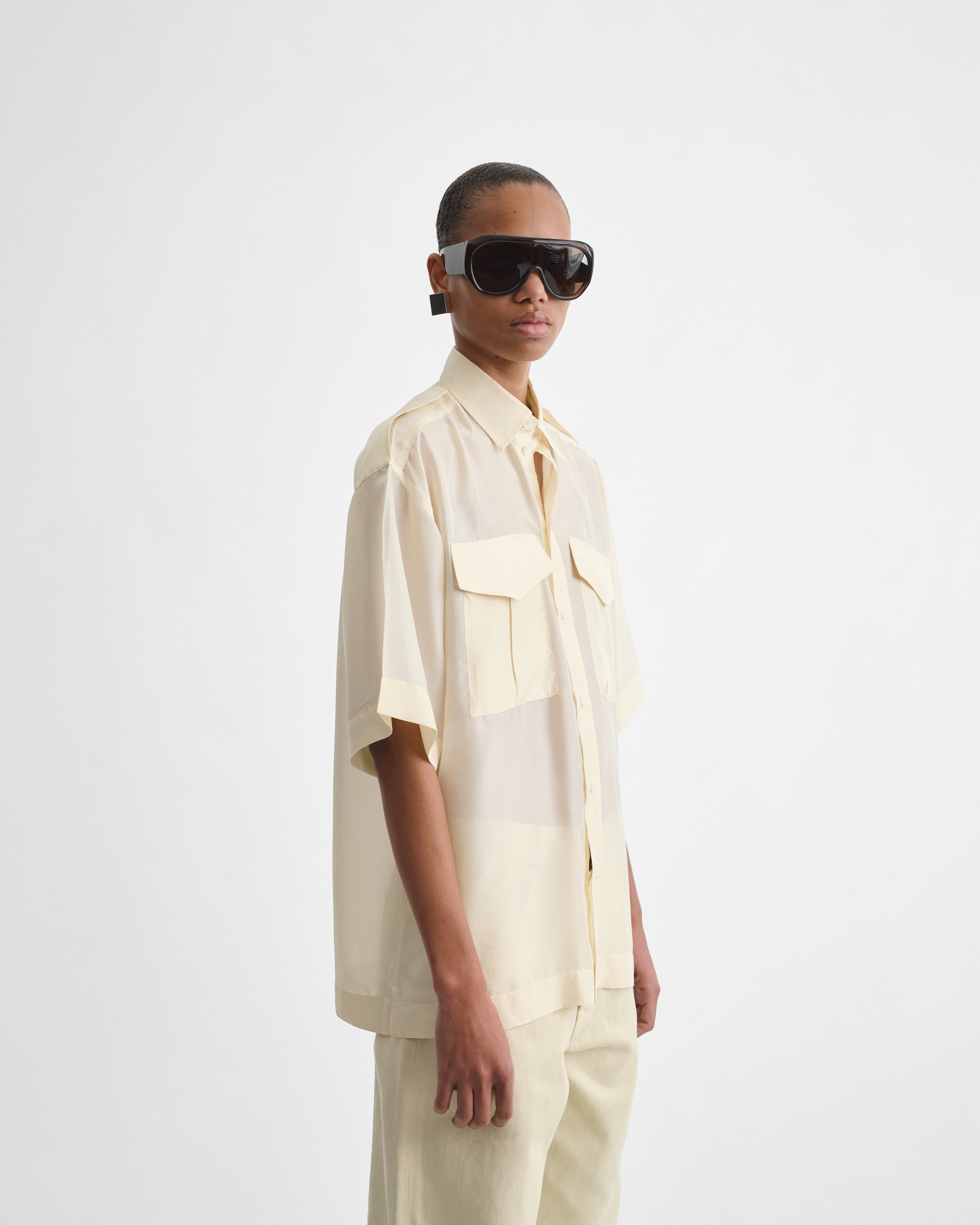 PHOEBE PHILO | LITE UTILITY SHIRT | VANILLA HABOTAI SILK