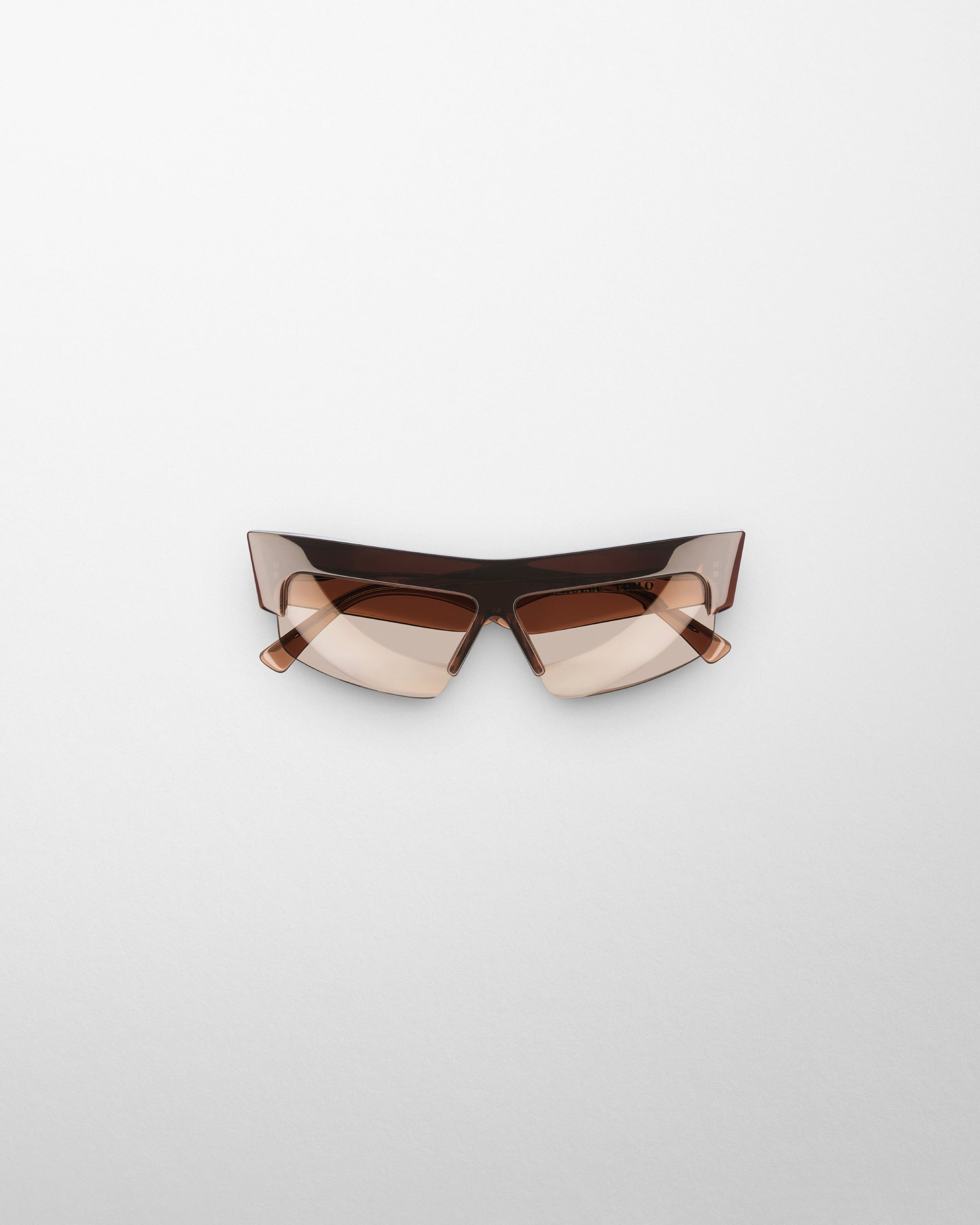 Front view of SLICED CRUISE SUNGLASSES in chestnut acetate