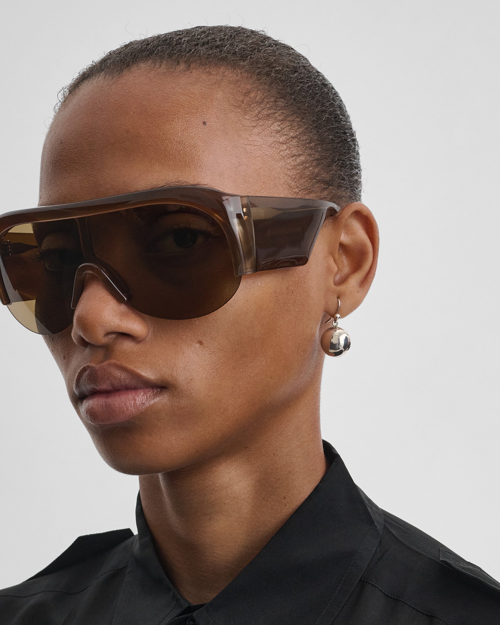 PHOEBE PHILO | PEAK SUNGLASSES | black acetate