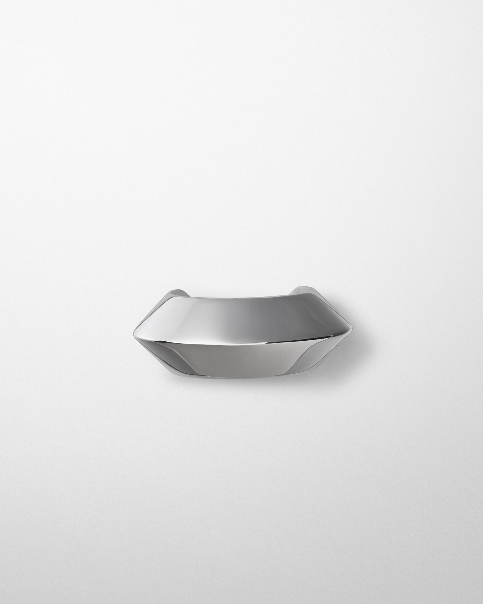 Flat front view of ORB CUFF in silver