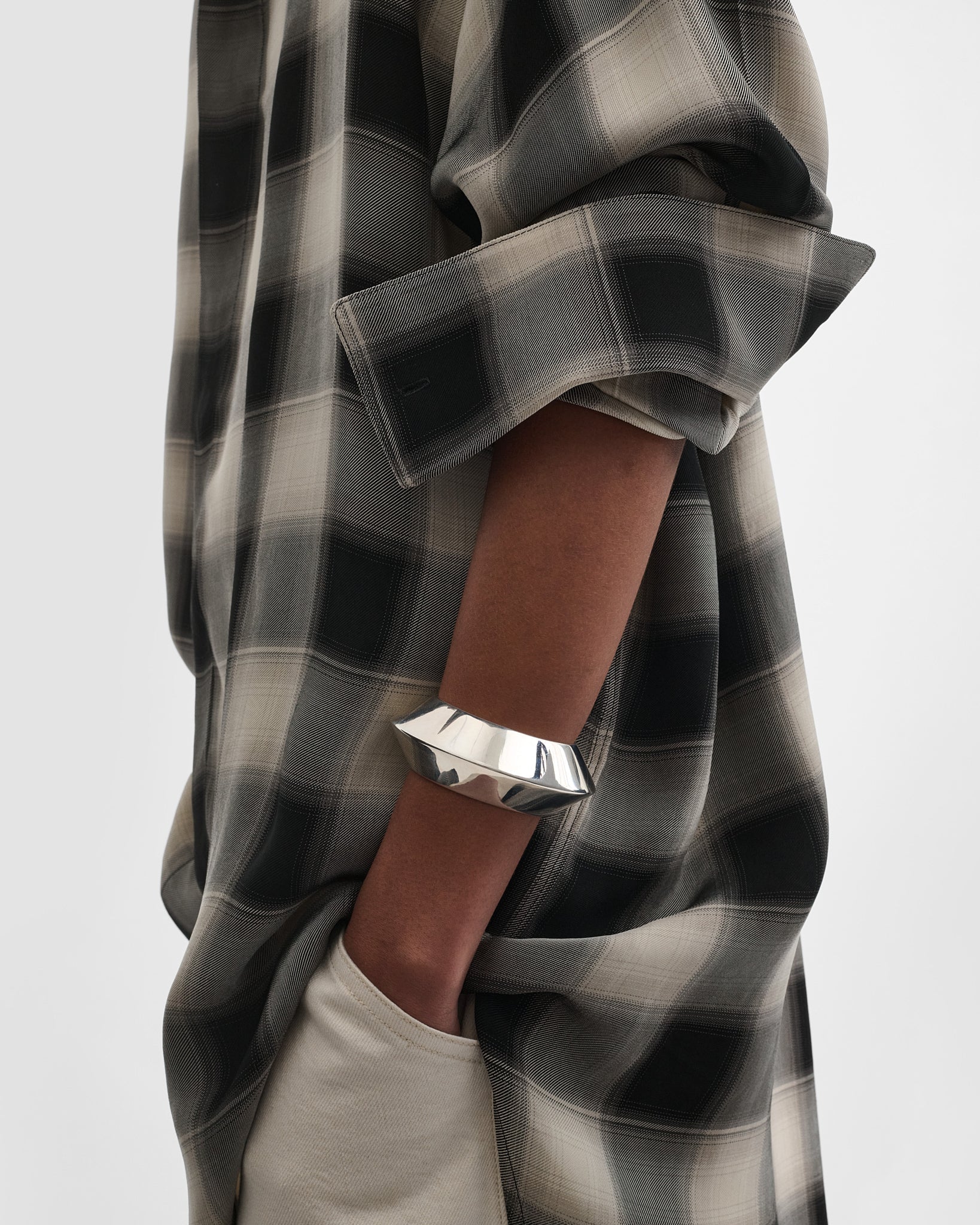 View of ORB CUFF in silver