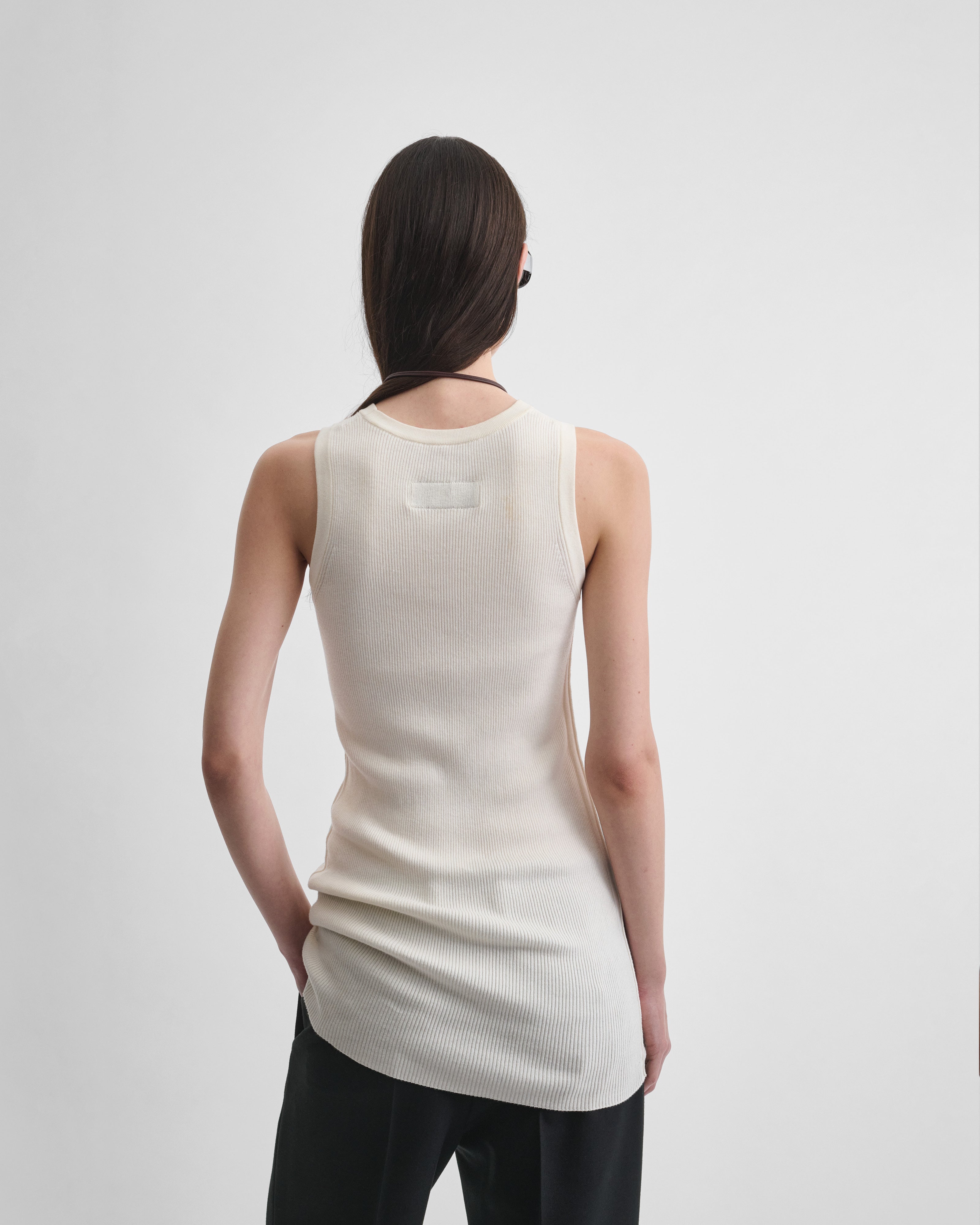 PHOEBE PHILO | RIB TANK | CREAM WOOL