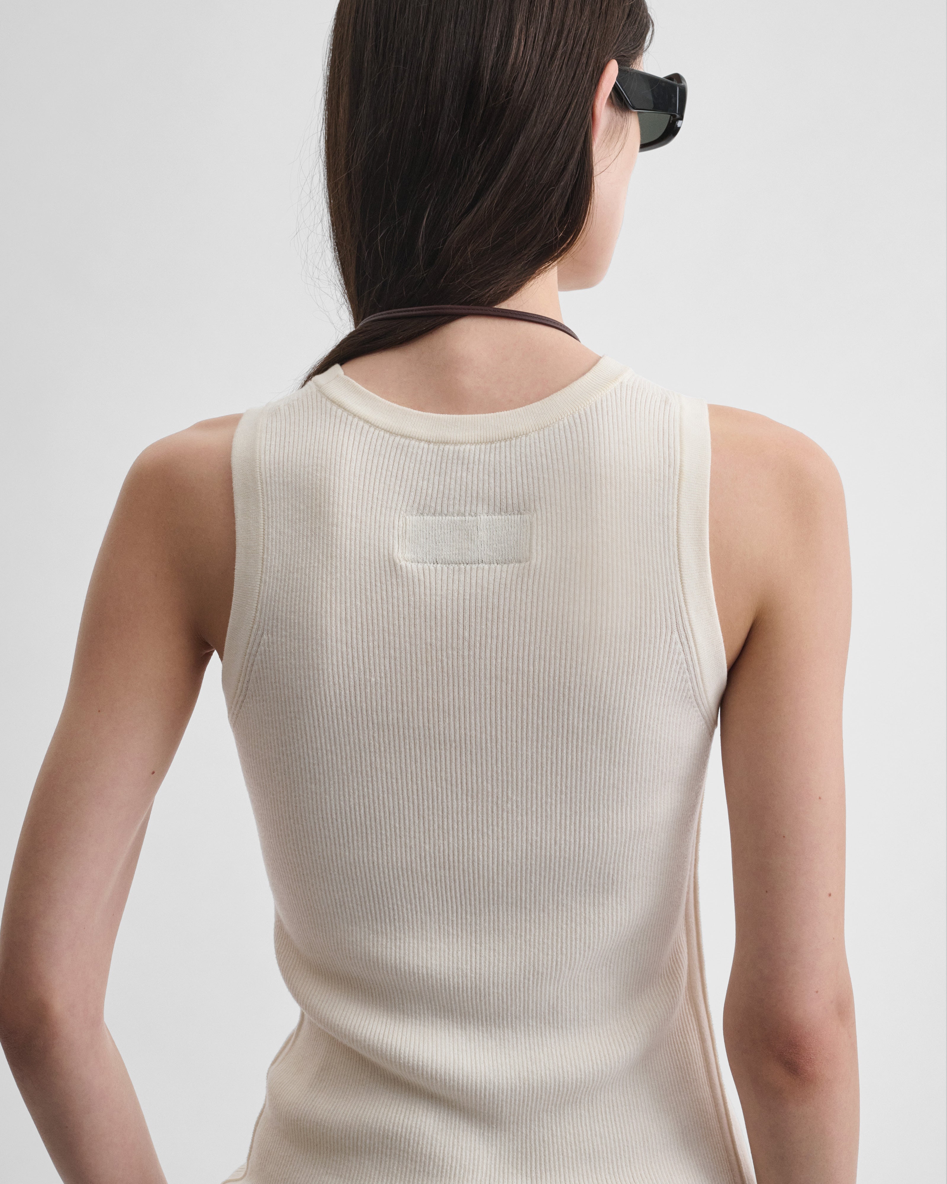 PHOEBE PHILO | RIB TANK | CREAM WOOL
