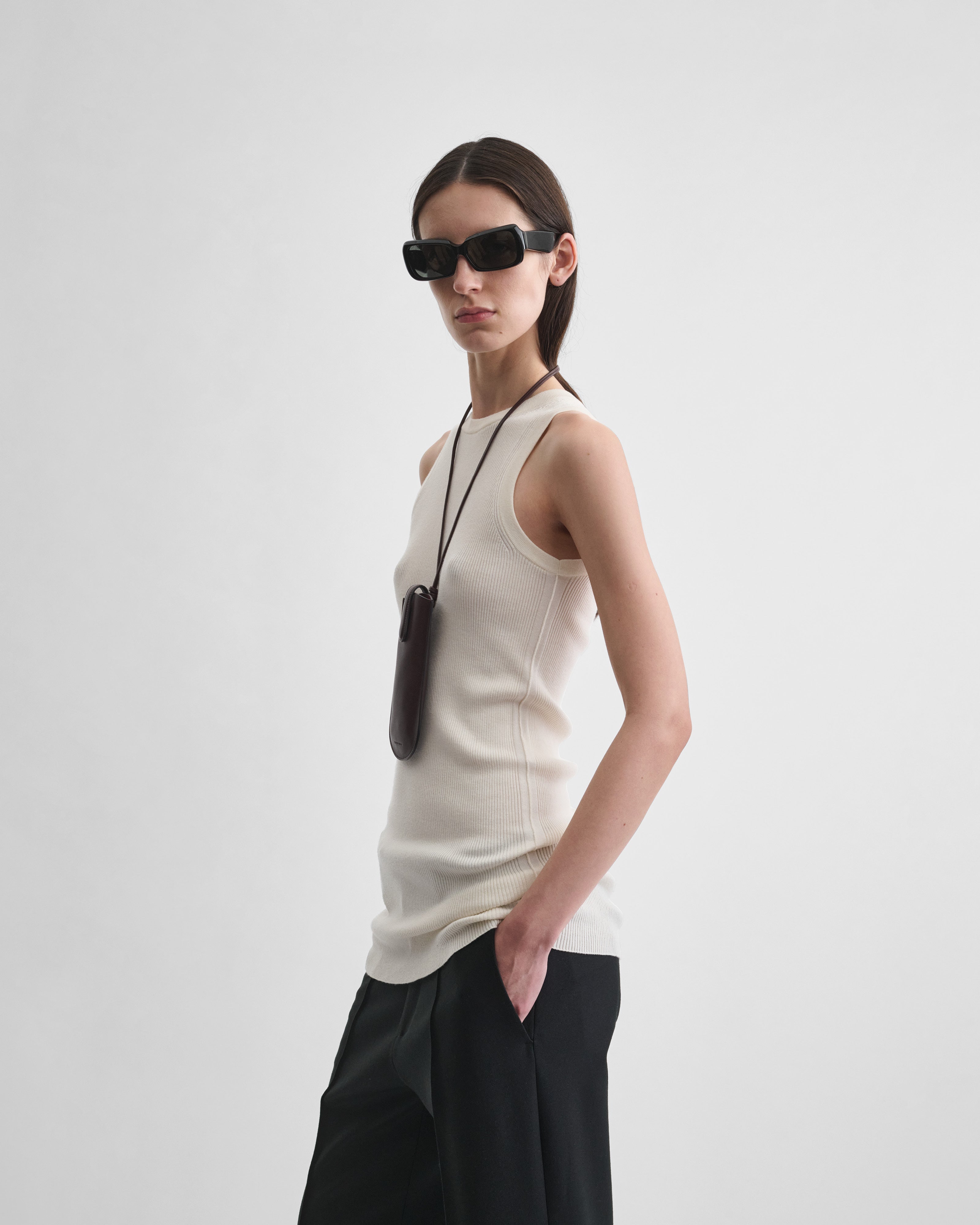 PHOEBE PHILO | RIB TANK | CREAM WOOL