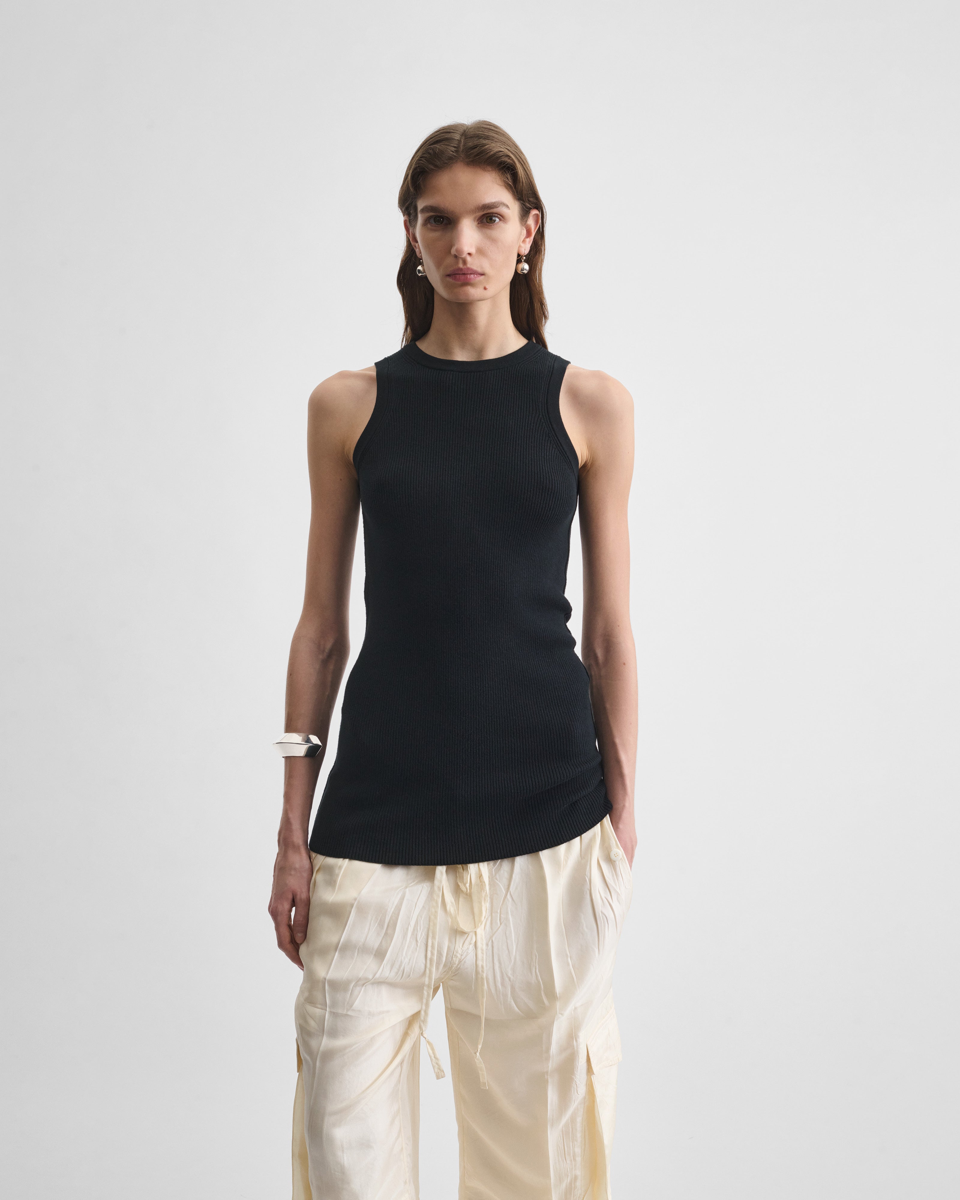 PHOEBE PHILO | RIB TANK | BLACK WOOL