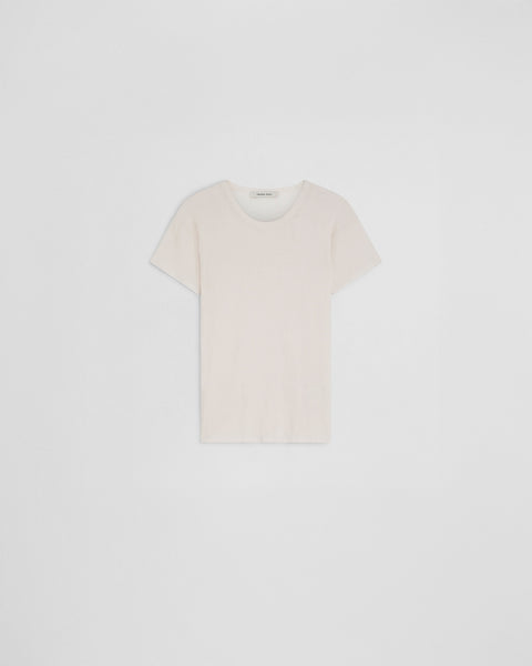 PHOEBE PHILO Tシャツ PHOEBE PHILO | SCOOP NECK RIB T-shirt | ivory cotton
