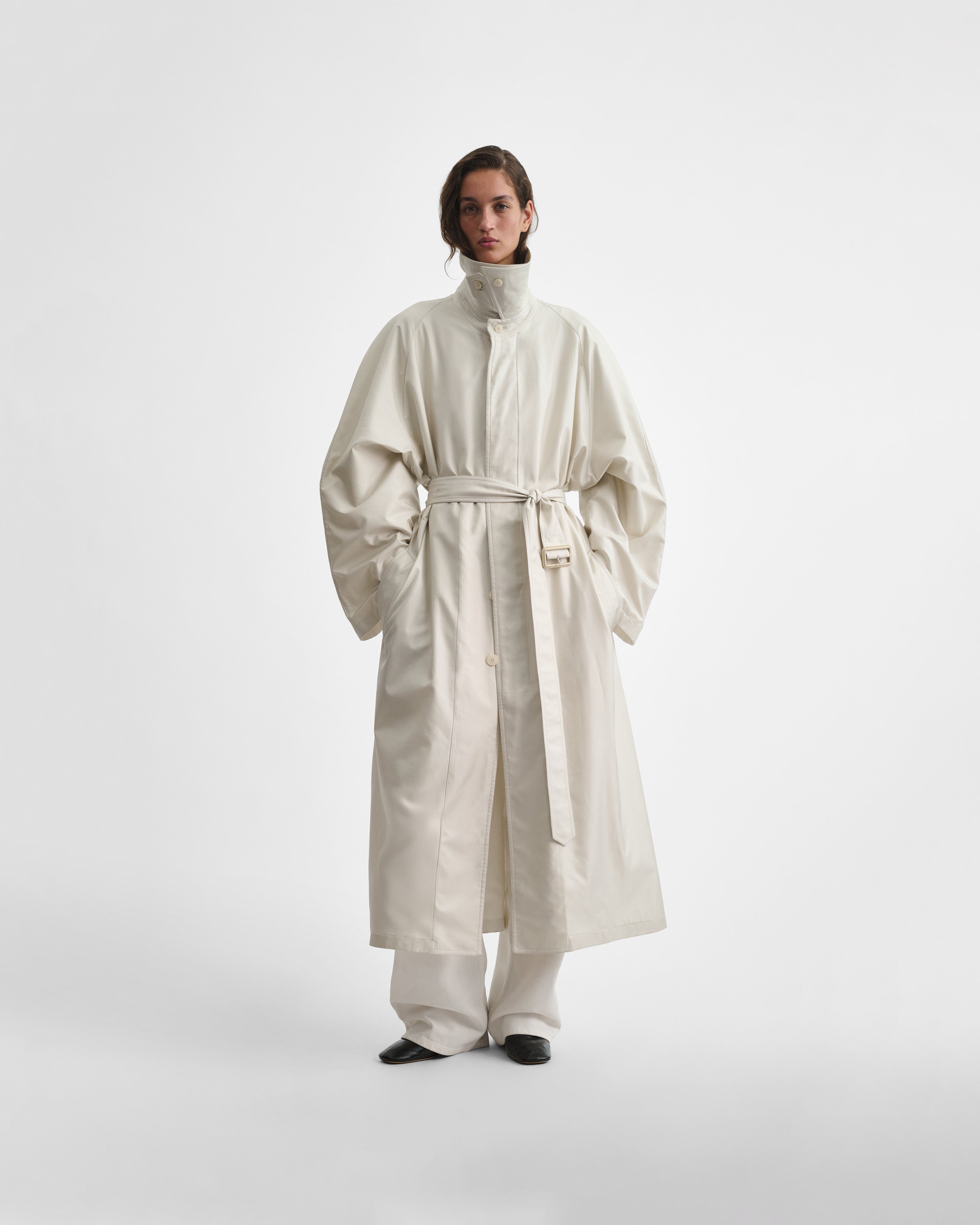 PHOEBE PHILO | BIG TRENCH | salt silk