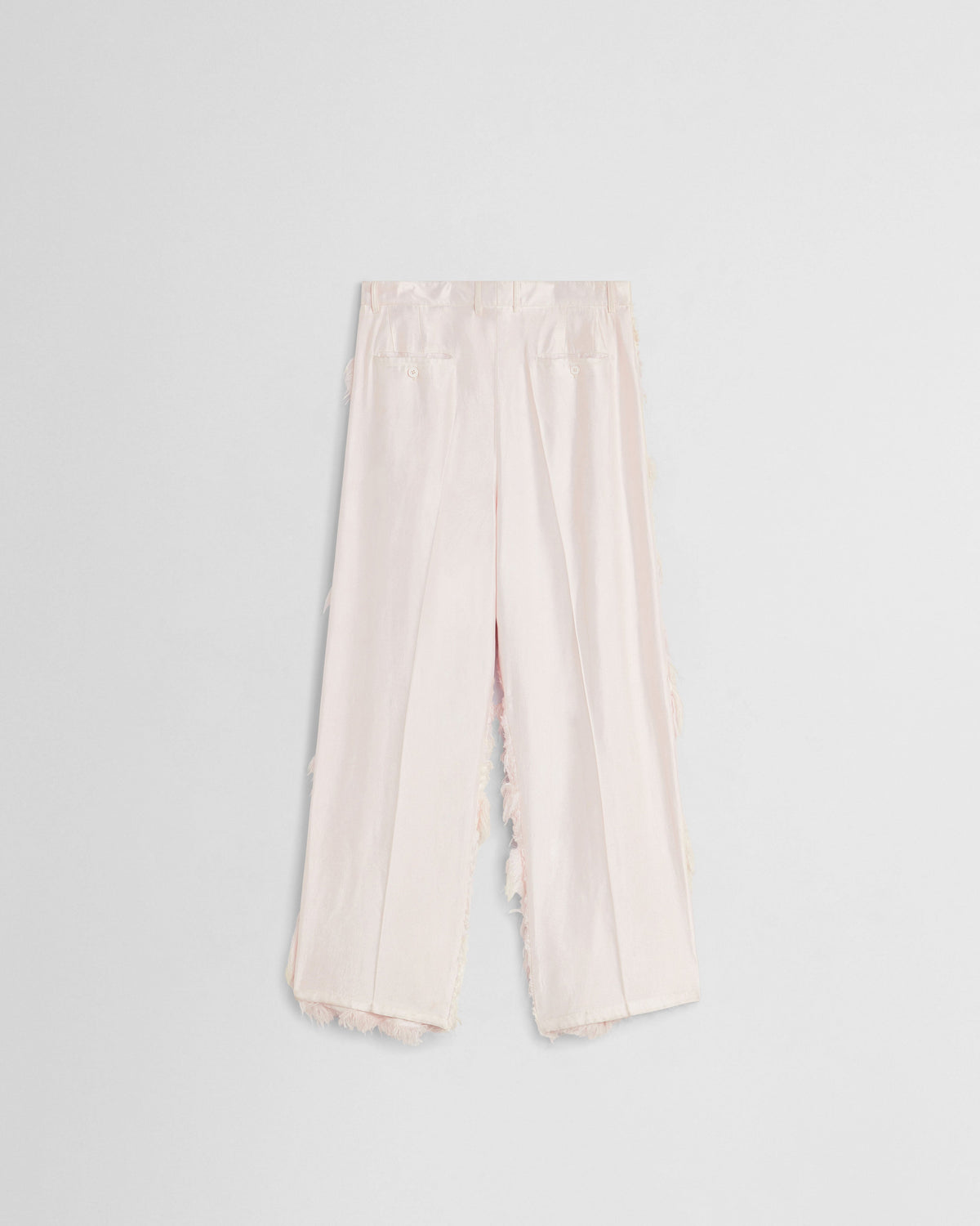 Back view of COMBED EMBROIDERED TROUSERS in floss viscose