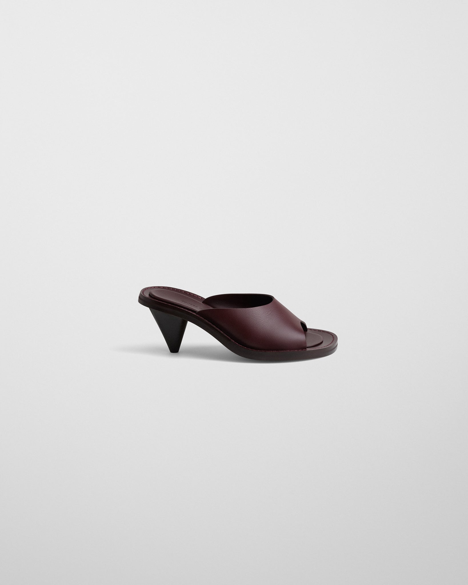 View of STRAP MULE 75 in oxblood leather