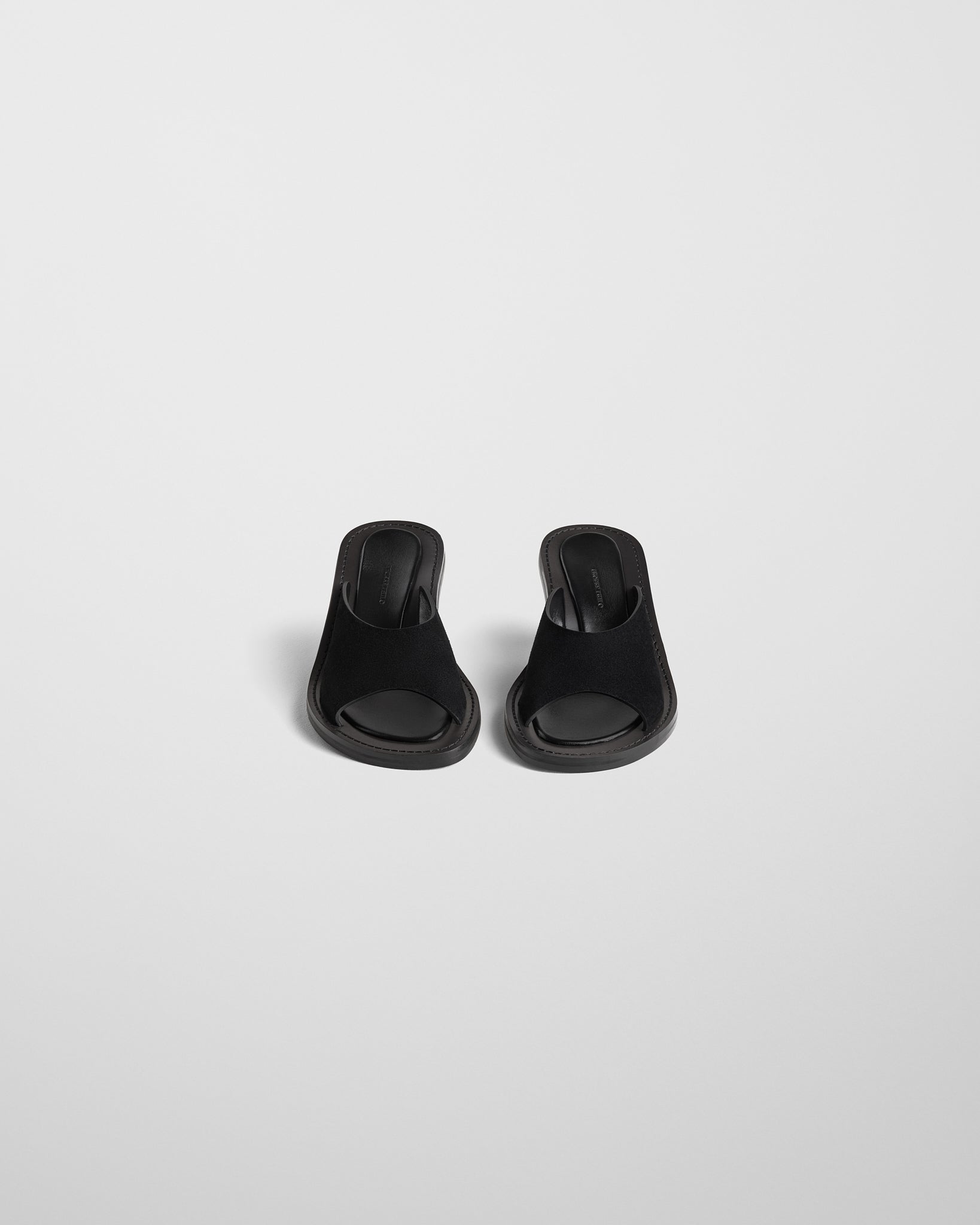 View of STRAP MULE in black suede