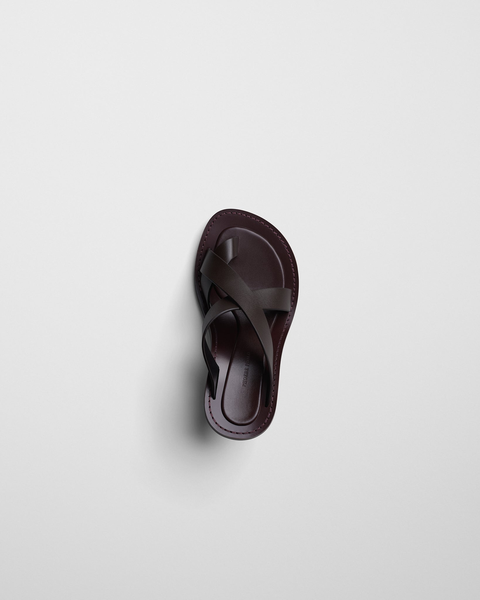 Top view of STRAP SANDAL 75 in oxblood leather