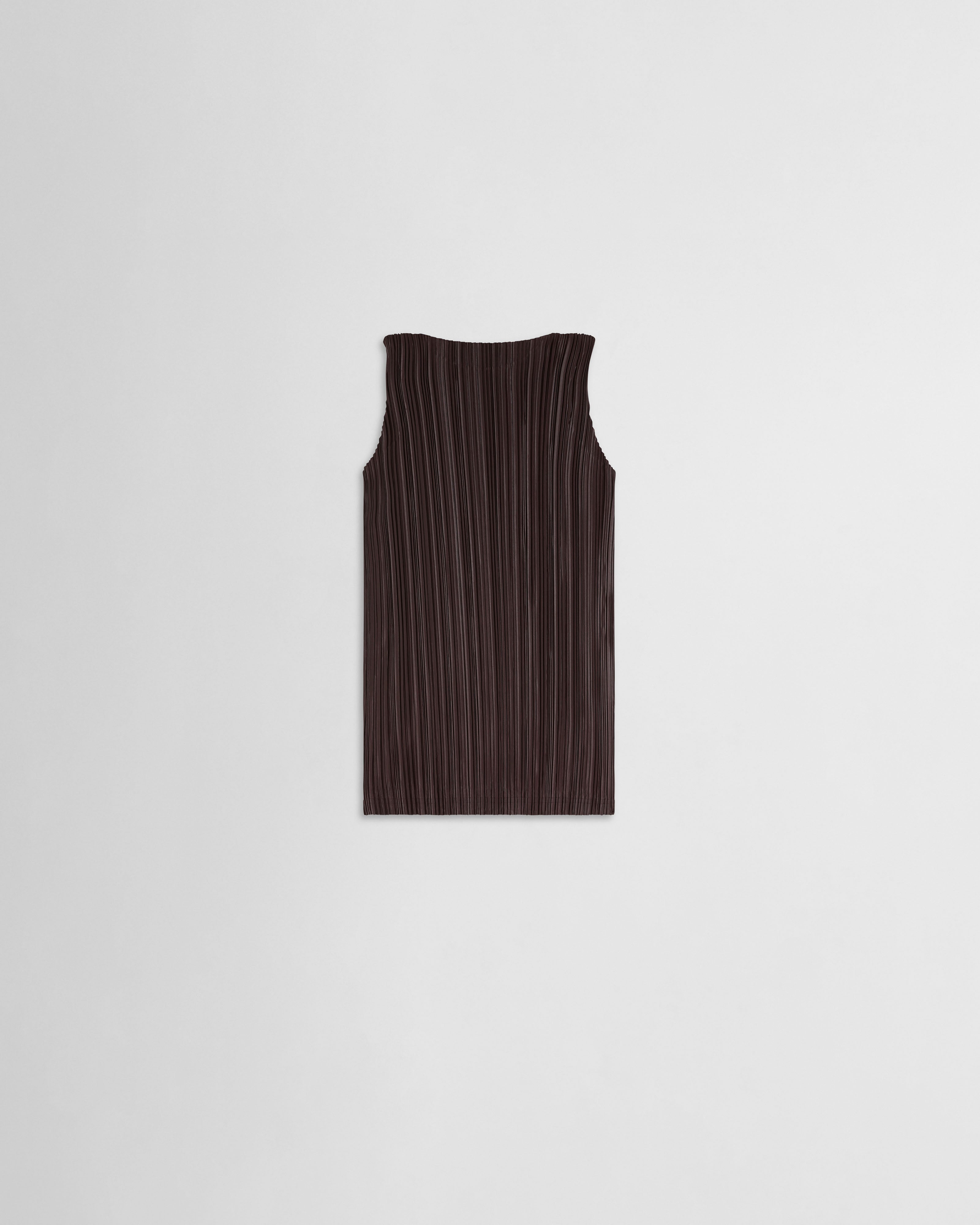新作サルセーション　Back Pleat Tank Top PHOEBE PHILO | RAZOR PLEAT TANK | DARK BROWN POLYESTER