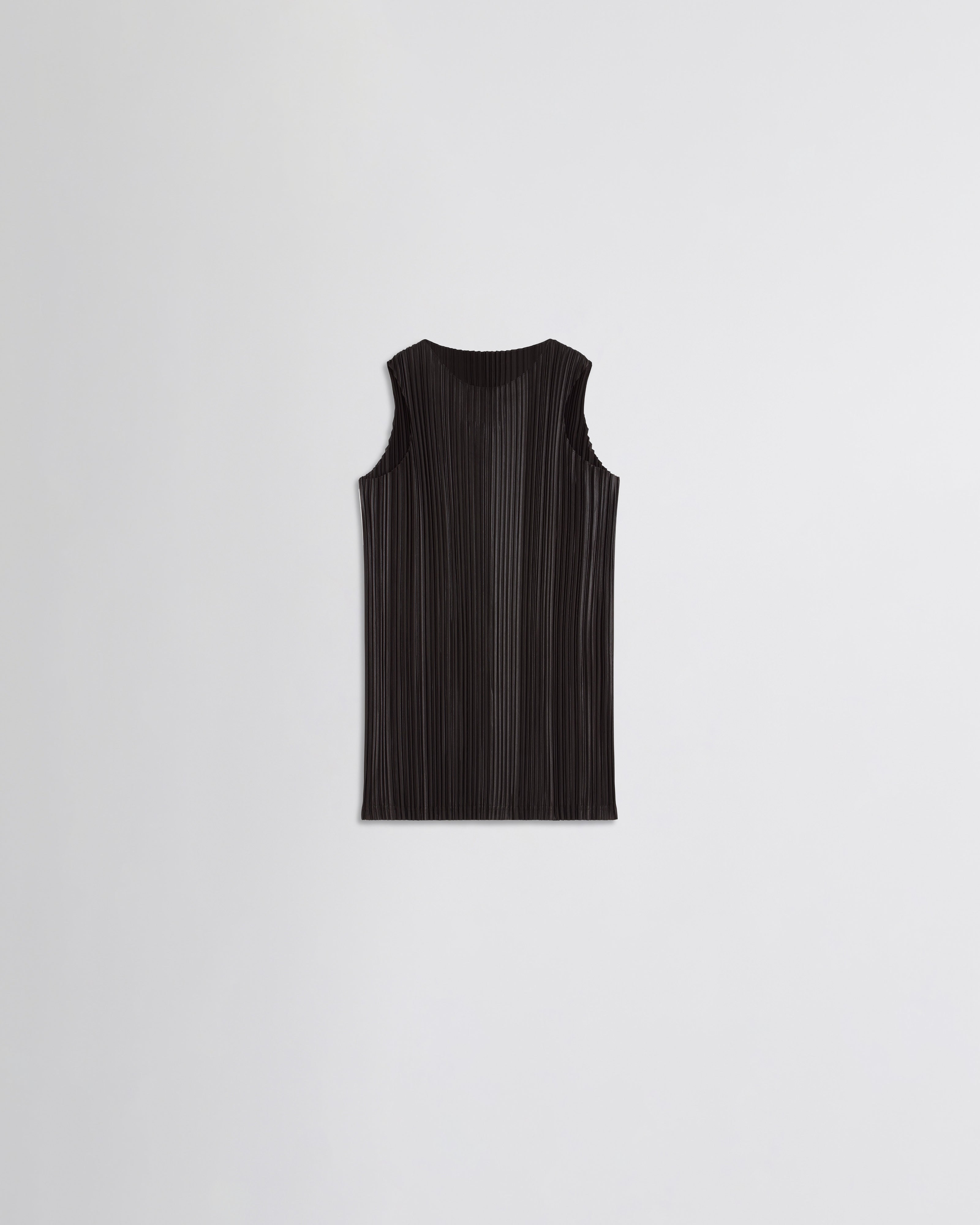 PHOEBE PHILO | RAZOR PLEAT TANK | BLACK POLYESTER