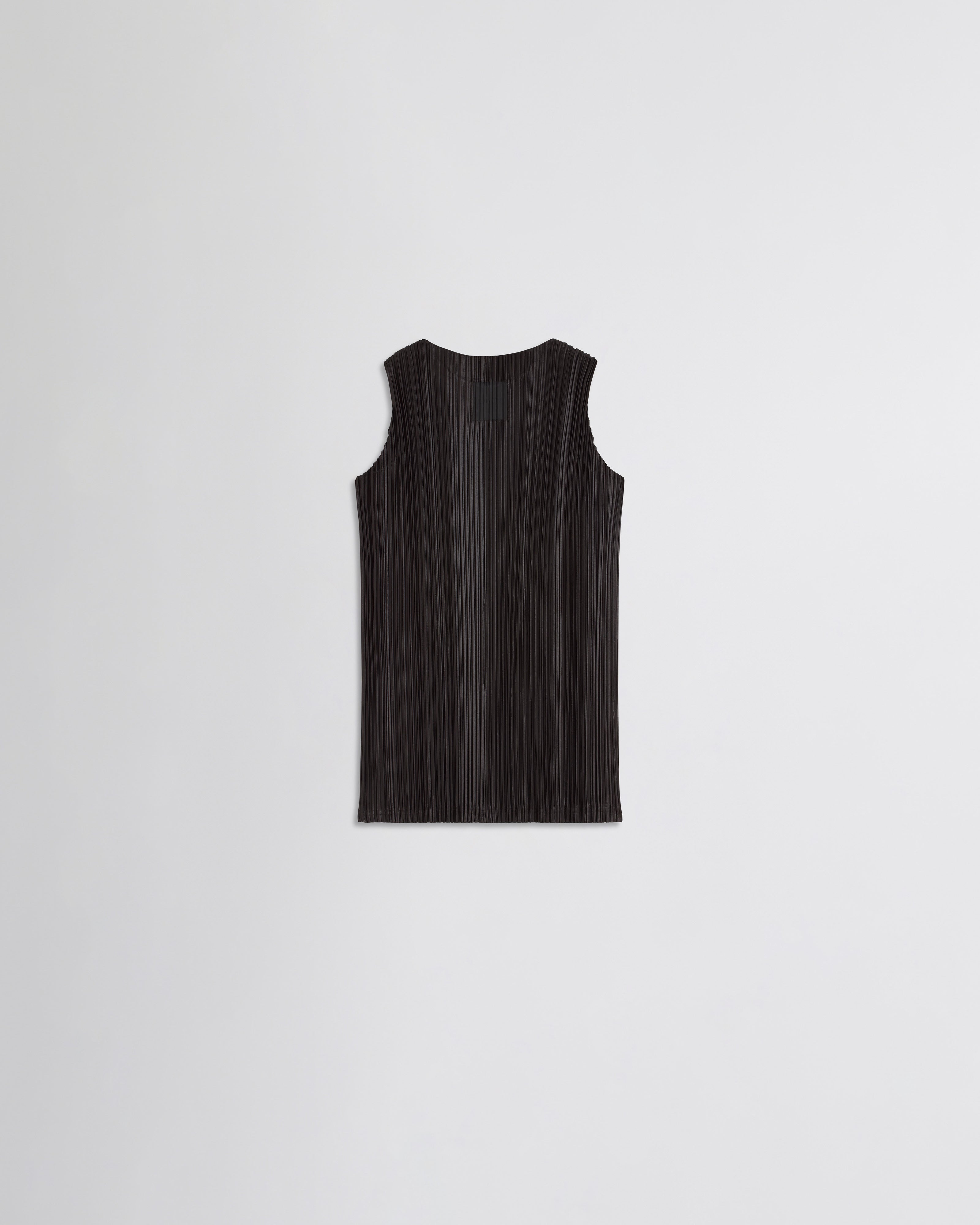 PHOEBE PHILO | RAZOR PLEAT TANK | BLACK POLYESTER