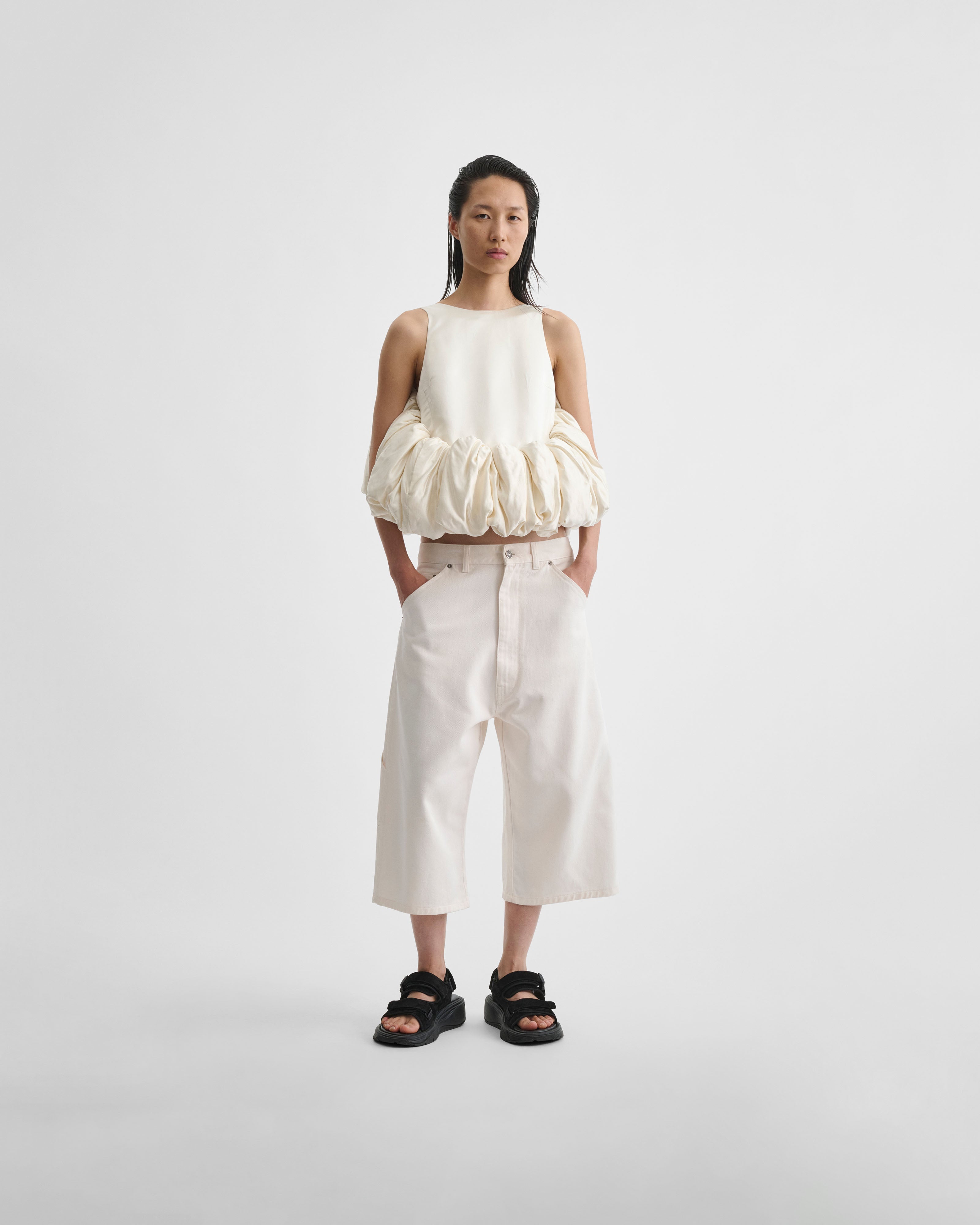 PHOEBE PHILO | SUGAR VEST | vanilla silk satin