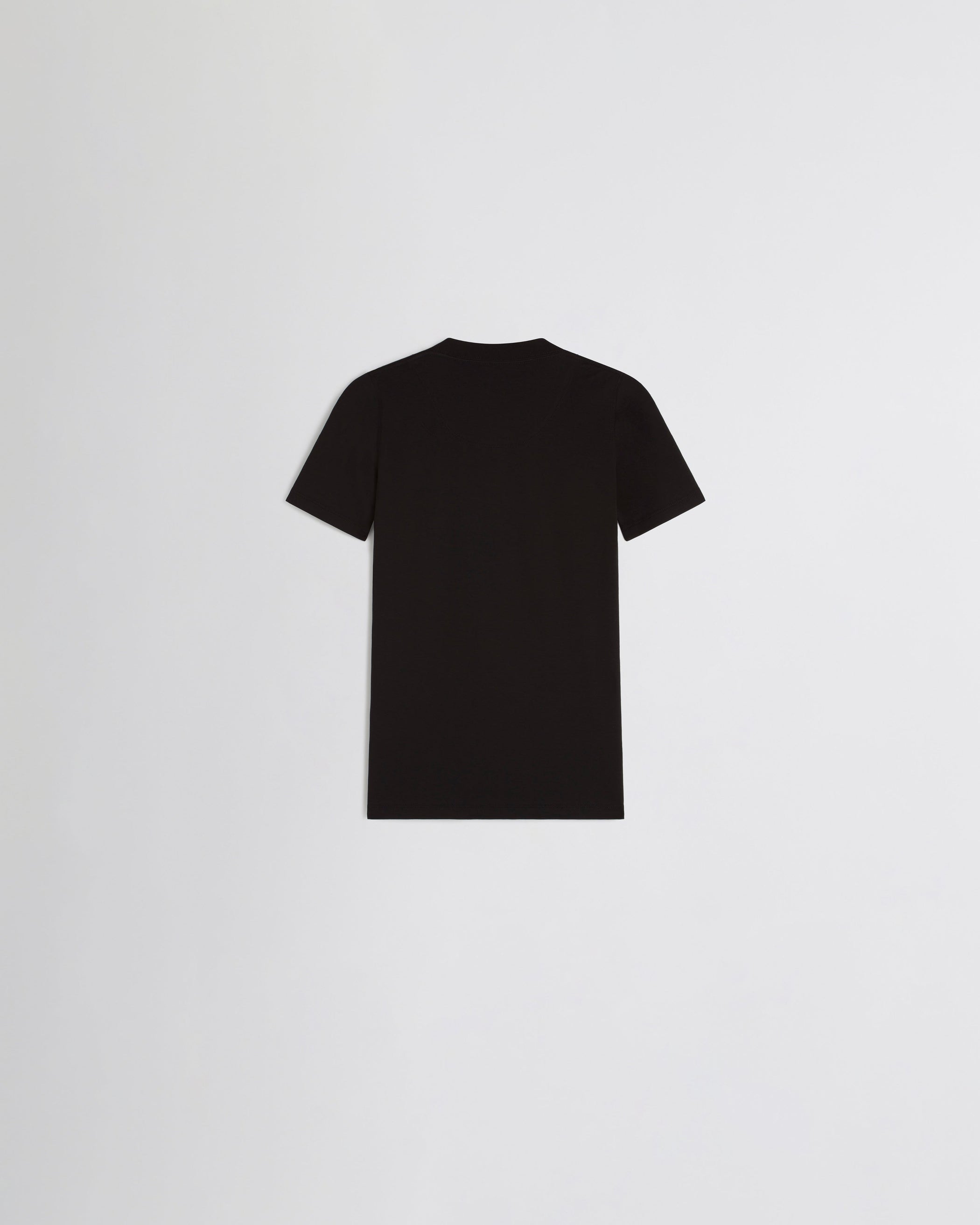 Flat back view of SCOOP T. in black cotton