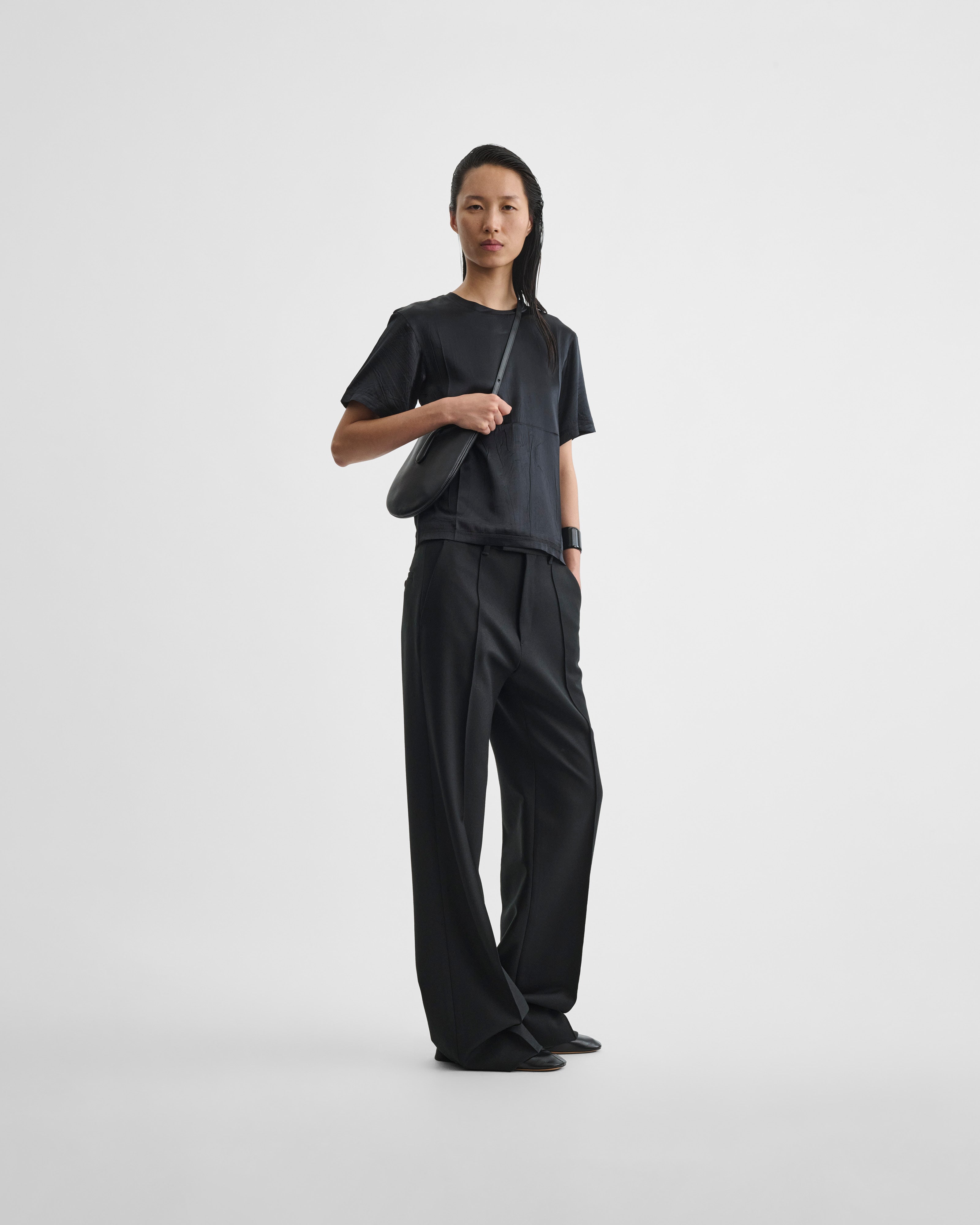 PHOEBE PHILO | GRAPHIC T | black silk