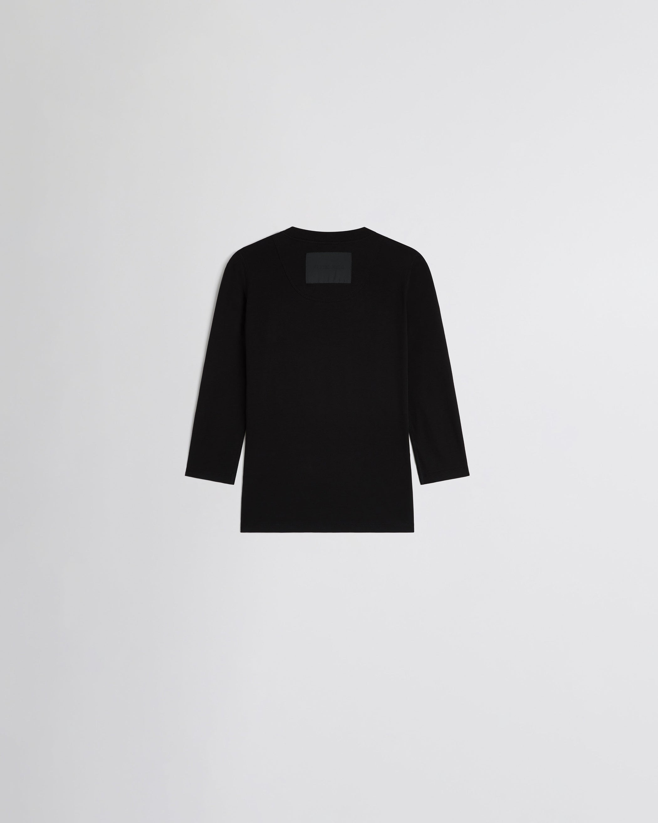 View of CROPPED SLEEVE TEE in black cotton