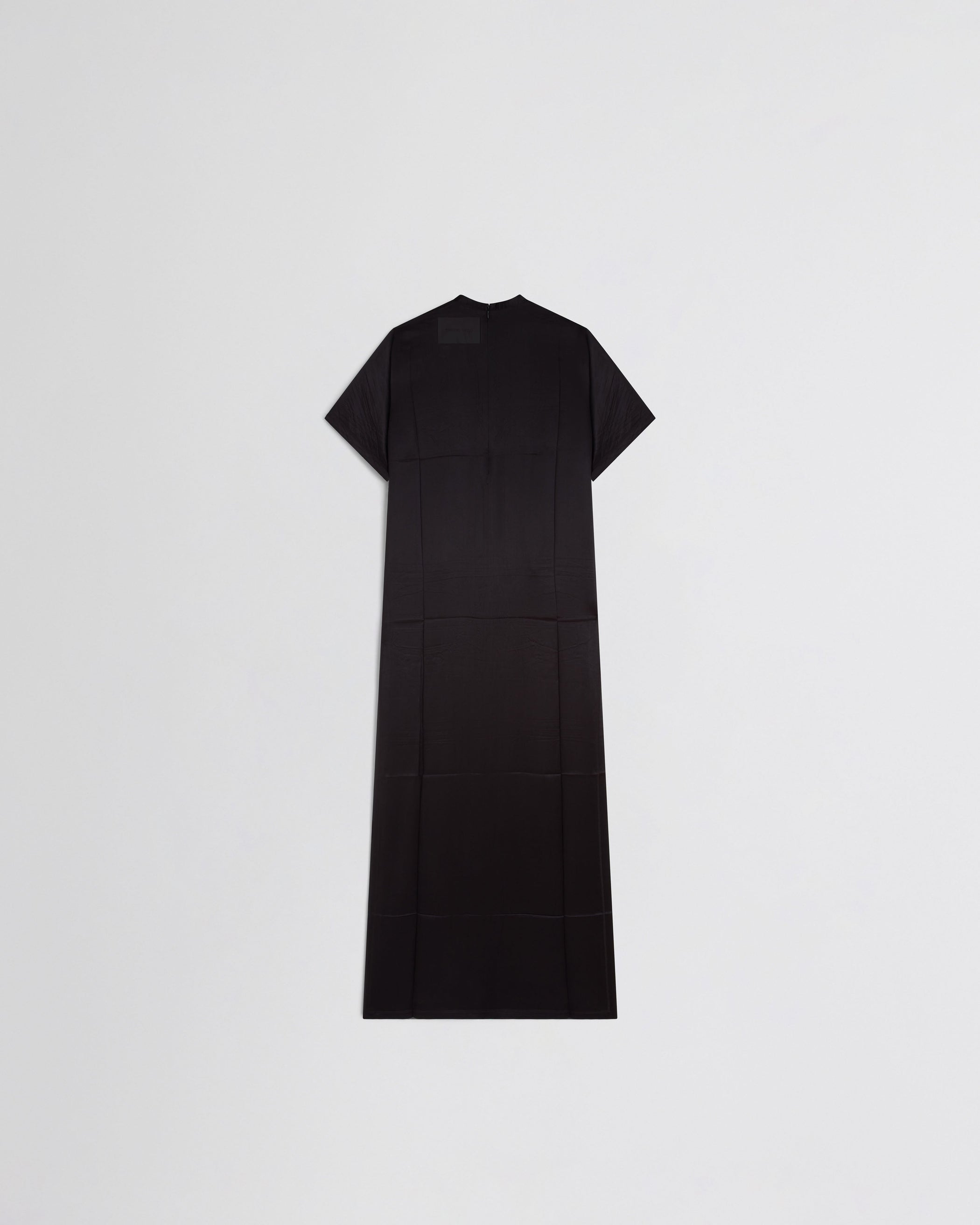 Flat back view of GRAPHIC TRAIN TEE in black silk