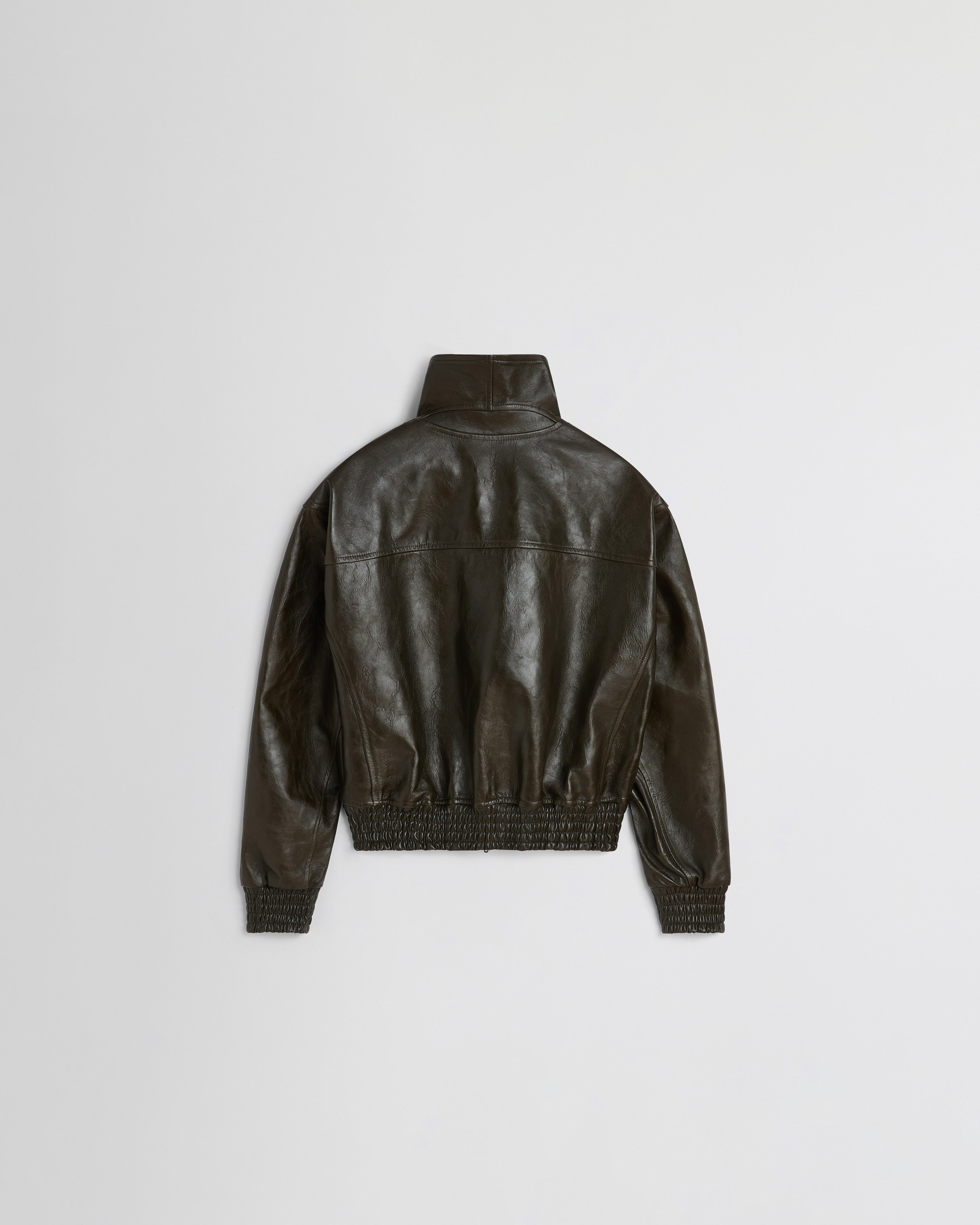 PHOEBE PHILO | AVIATOR JACKET | DARK EMERALD LEATHER