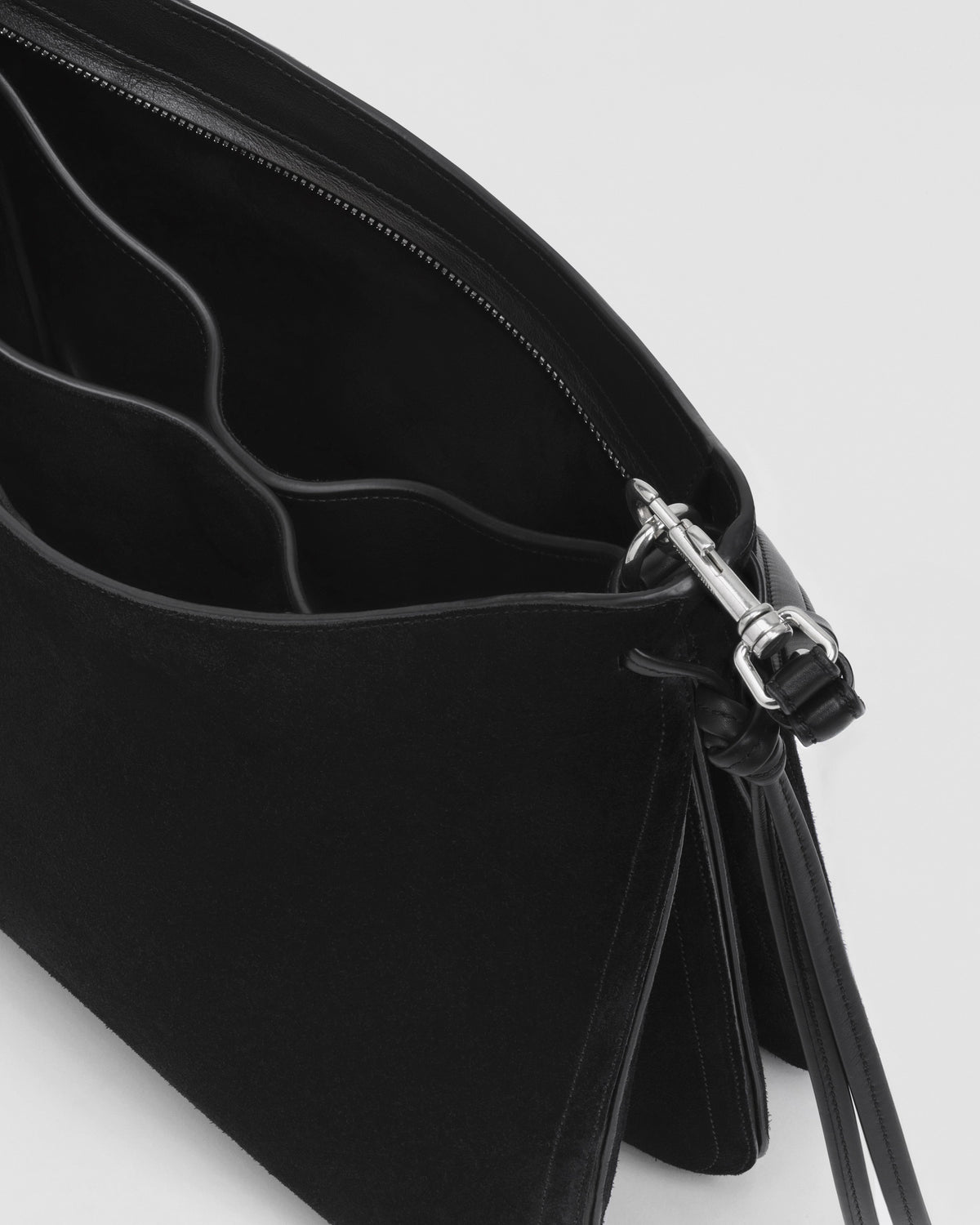 Detail view of GIG BAG | black suede