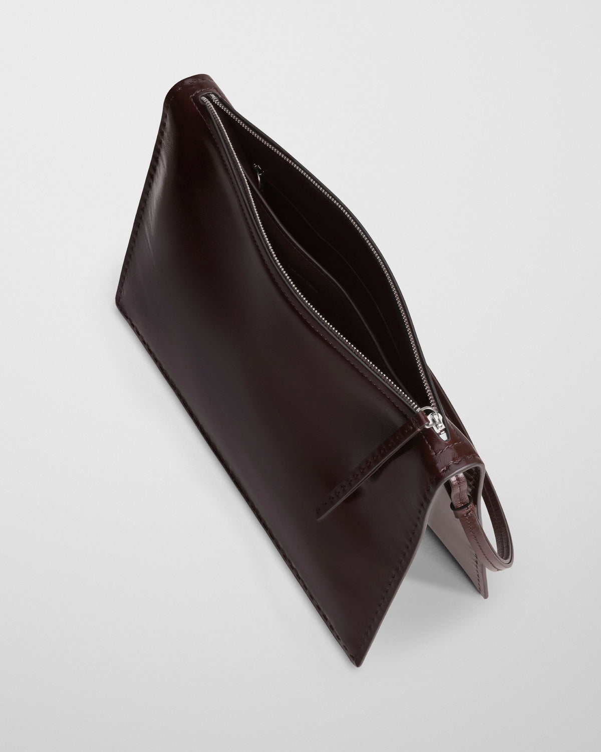Top view of GLOVE POCHETTE in oxblood leather