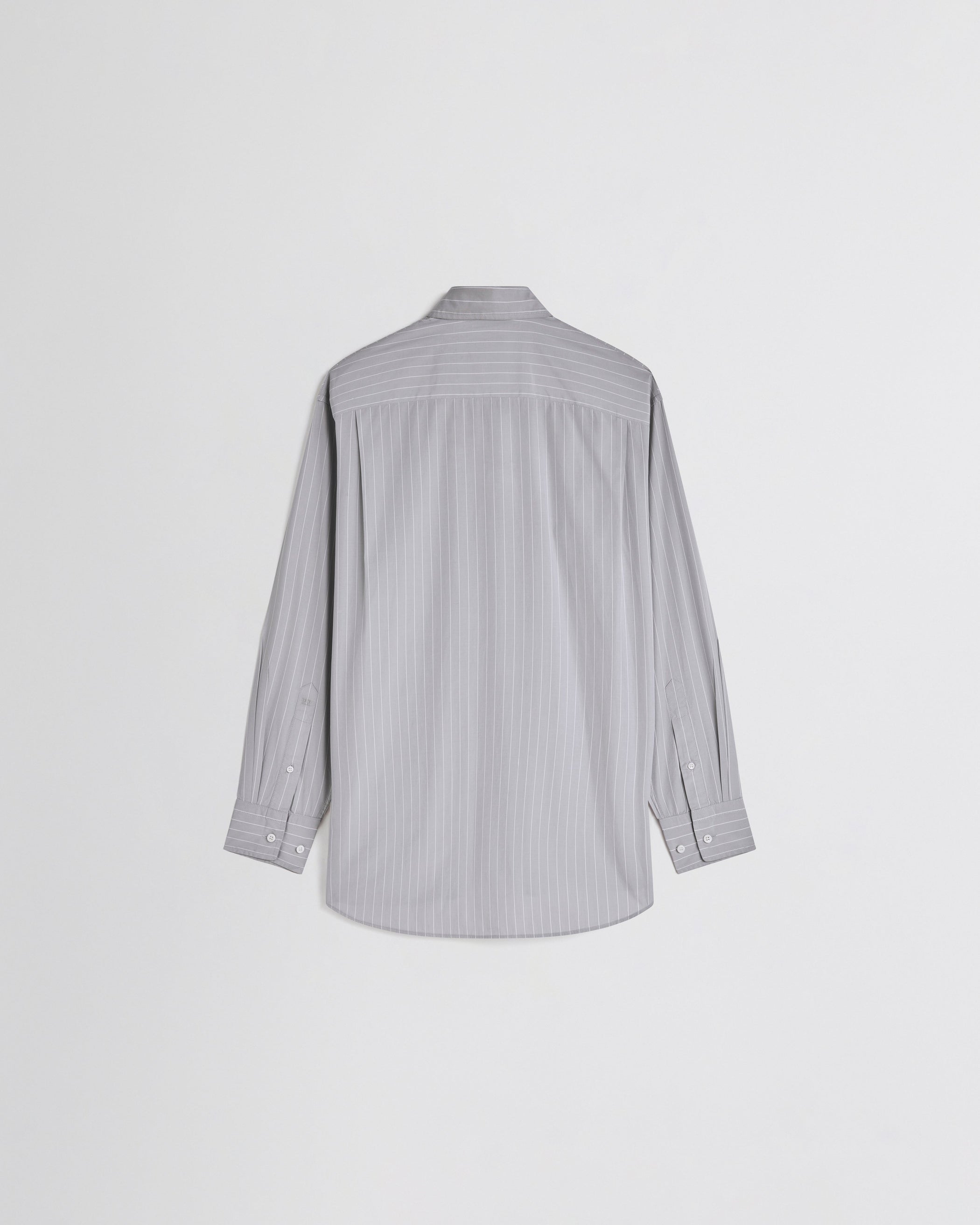 Flat back view of MEN'S SHIRT in soft grey cotton