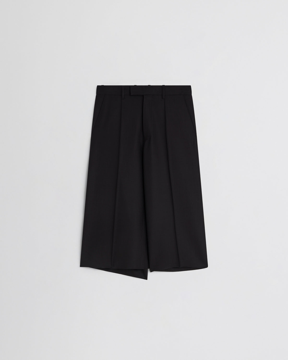 Front view of SPLIT SKIRT in black wool