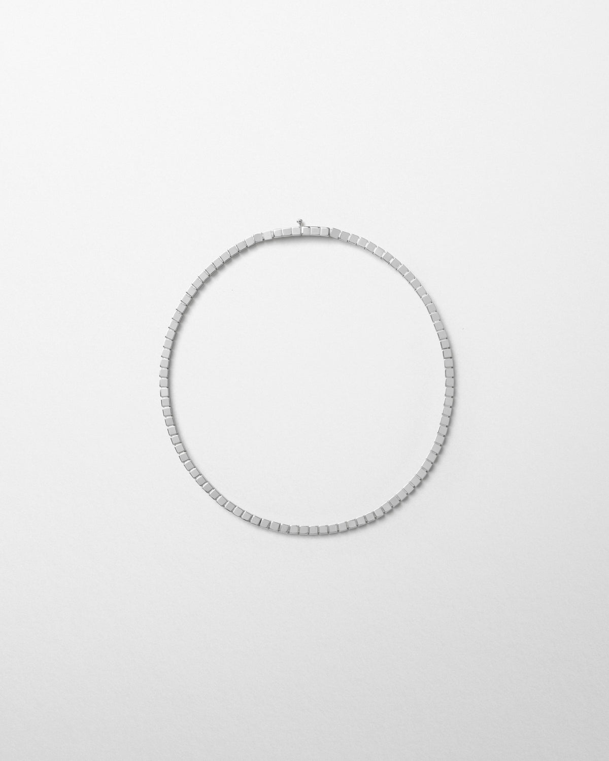 Flat view of CUBIC NECKLACE in silver
