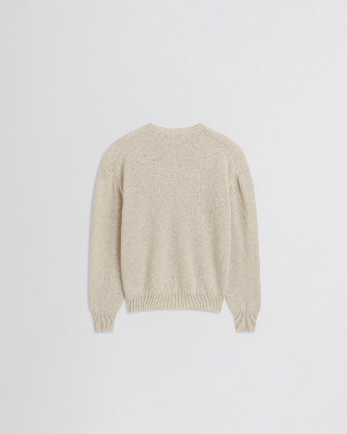 Back view of CREWNECK SWEATER in cream cashmere
